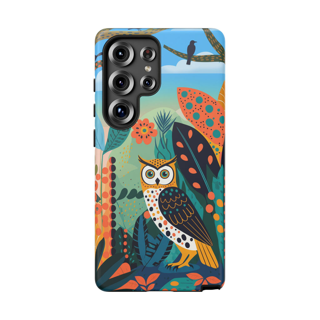 Botanical Forest Colourful Owl Samsung Galaxy Phone Case
