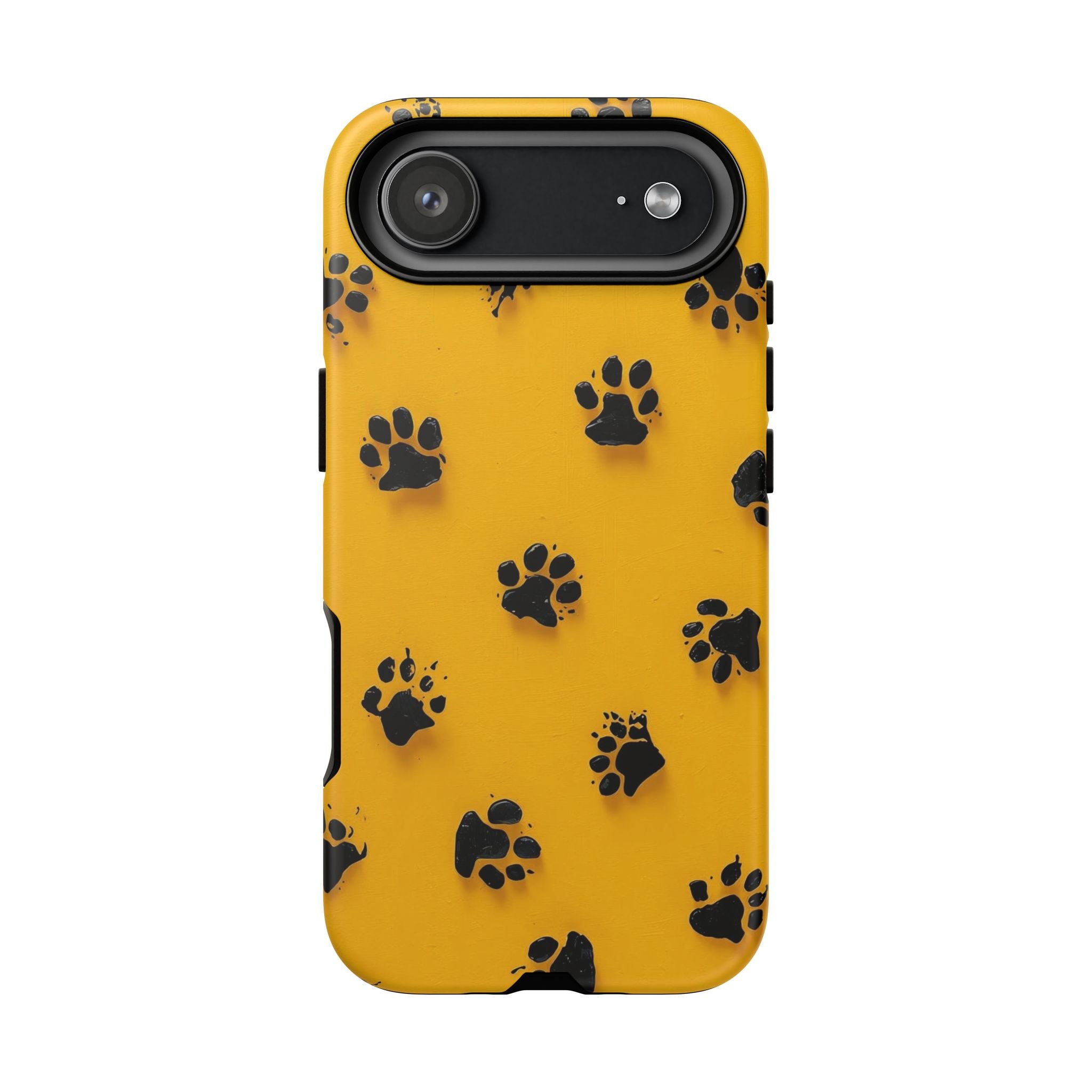 Yellow Paw Print Tough iPhone Case — Protective Dog & Cat Lover Cover