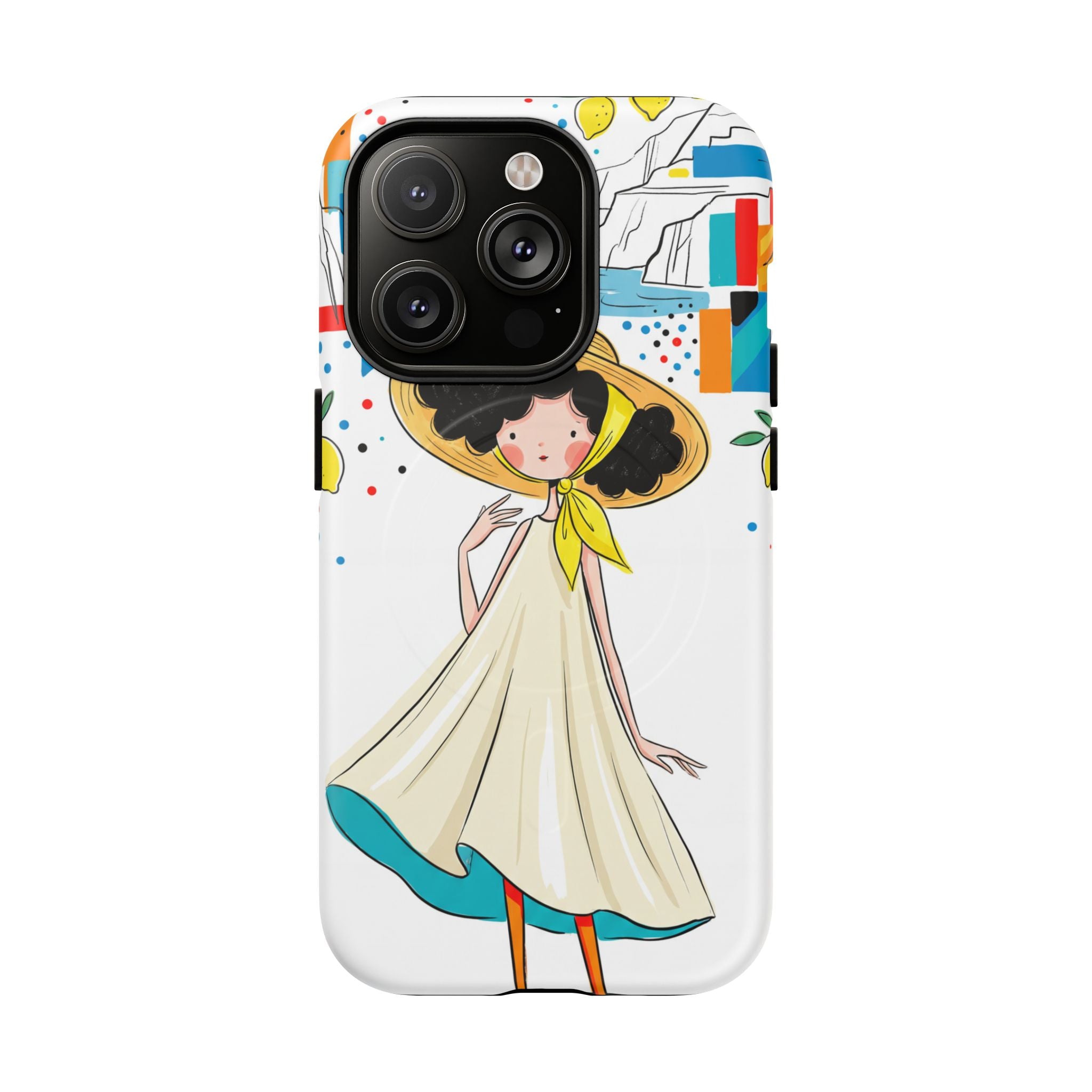 Cute Summer Girl MagSafe iPhone Case | Whimsical Coastal Illustration Protective Case