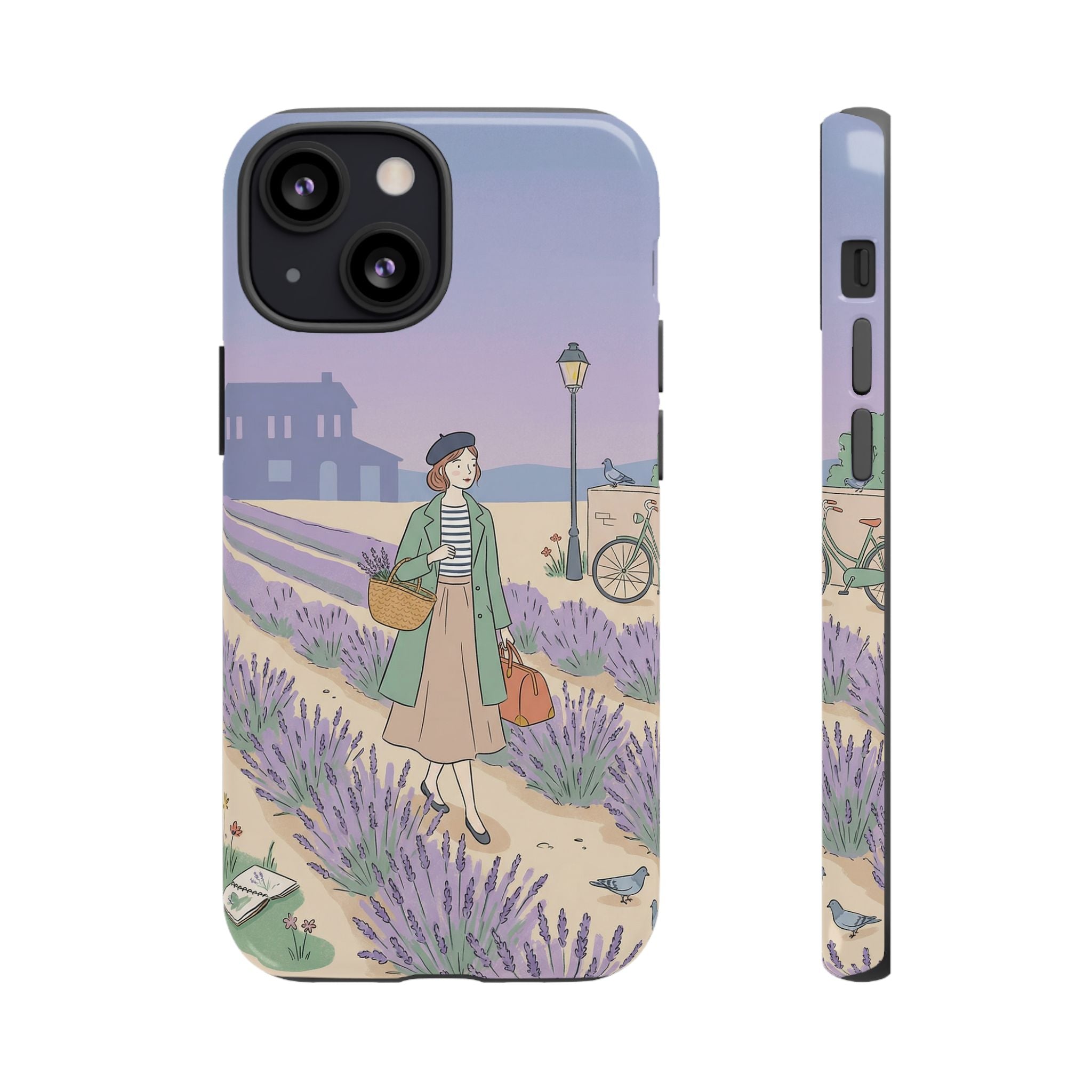 Lavender Field iPhone Case | Vintage Travel Illustration Protective Case