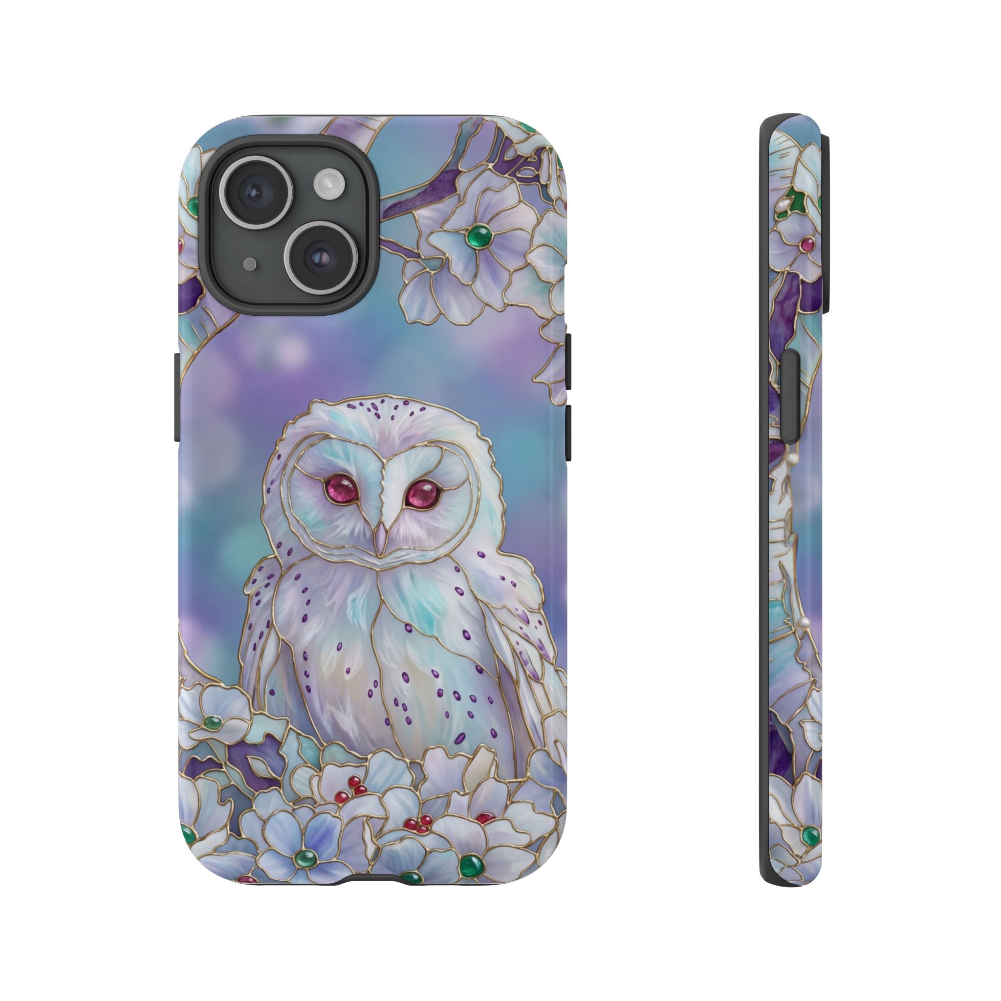 Mystic Owl Floral iPhone Case | Pastel Night Garden Protective Cover