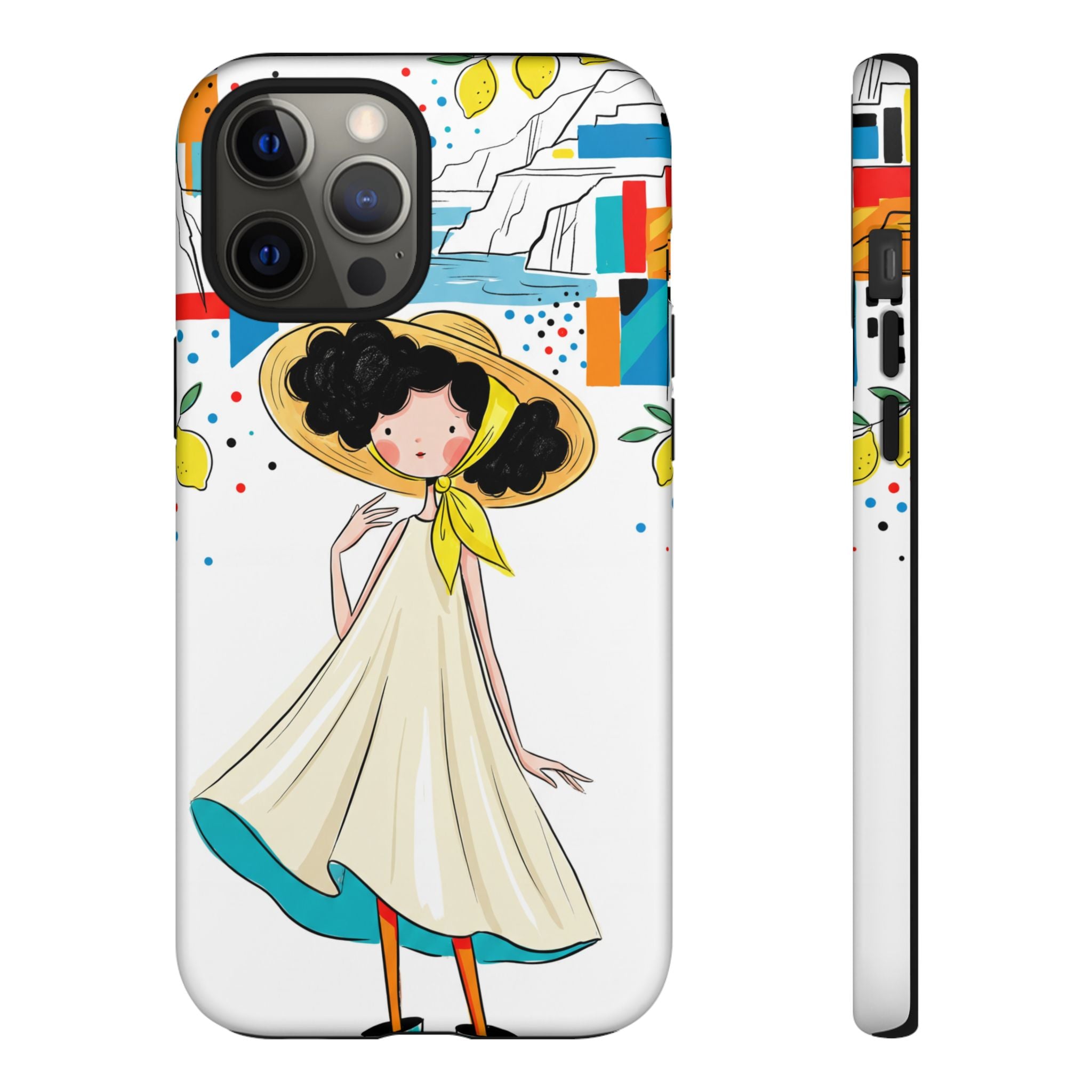 Cute Summer Girl iPhone Case | Whimsical Coastal Illustration Protective Case