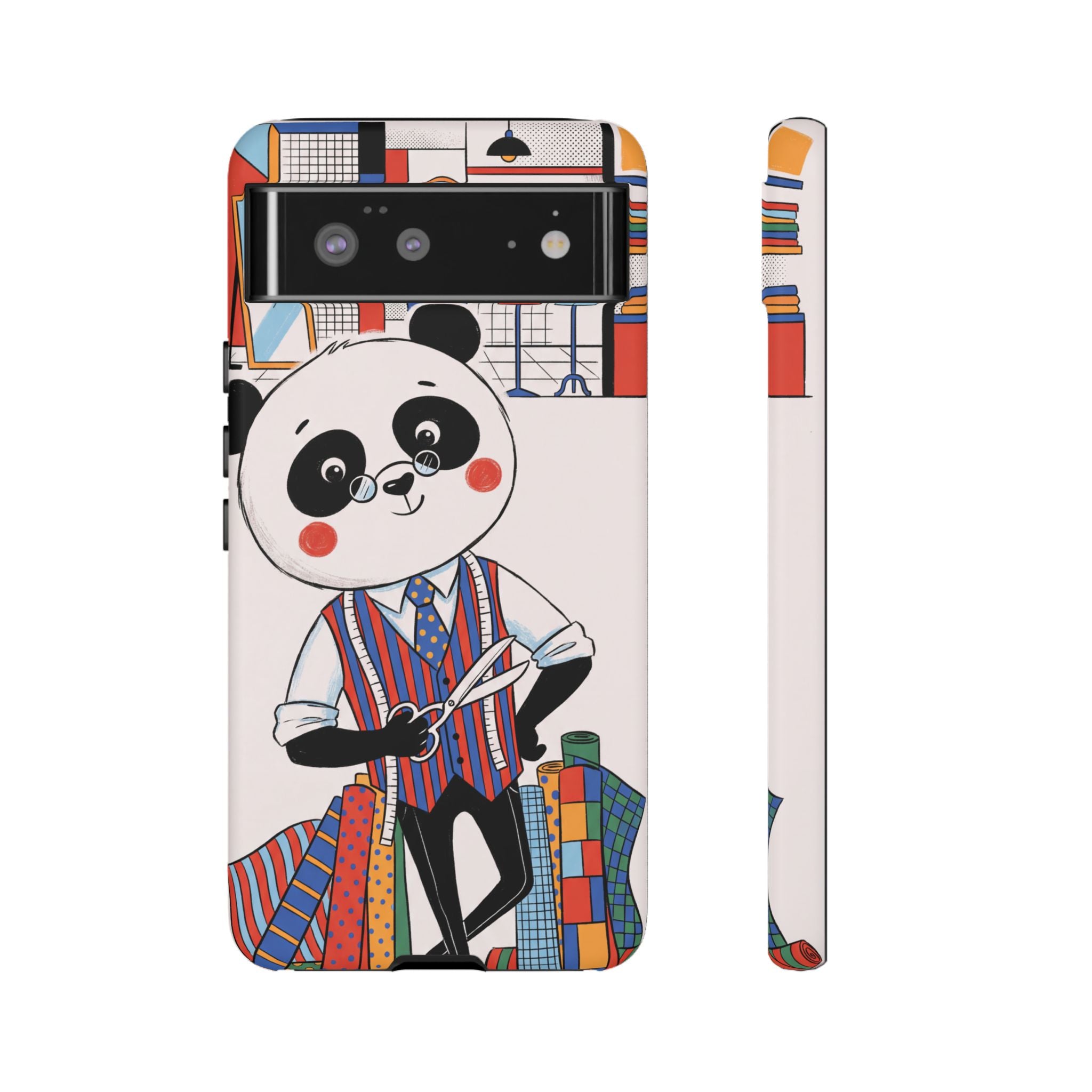 Panda Tailor Google Pixel Phone Case | Cute Seamstress Cartoon