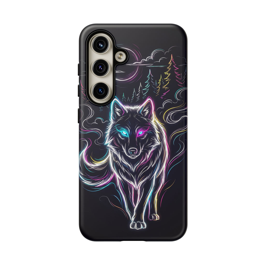 Neon Wolf Samsung Galaxy Phone Case | Mystic Glow Protective Tough Case
