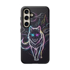 Neon Wolf Samsung Galaxy Phone Case | Mystic Glow Protective Tough Case