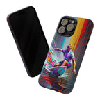 Surfing Art iPhone Case | Colourful Wave Surfer Protective Cover