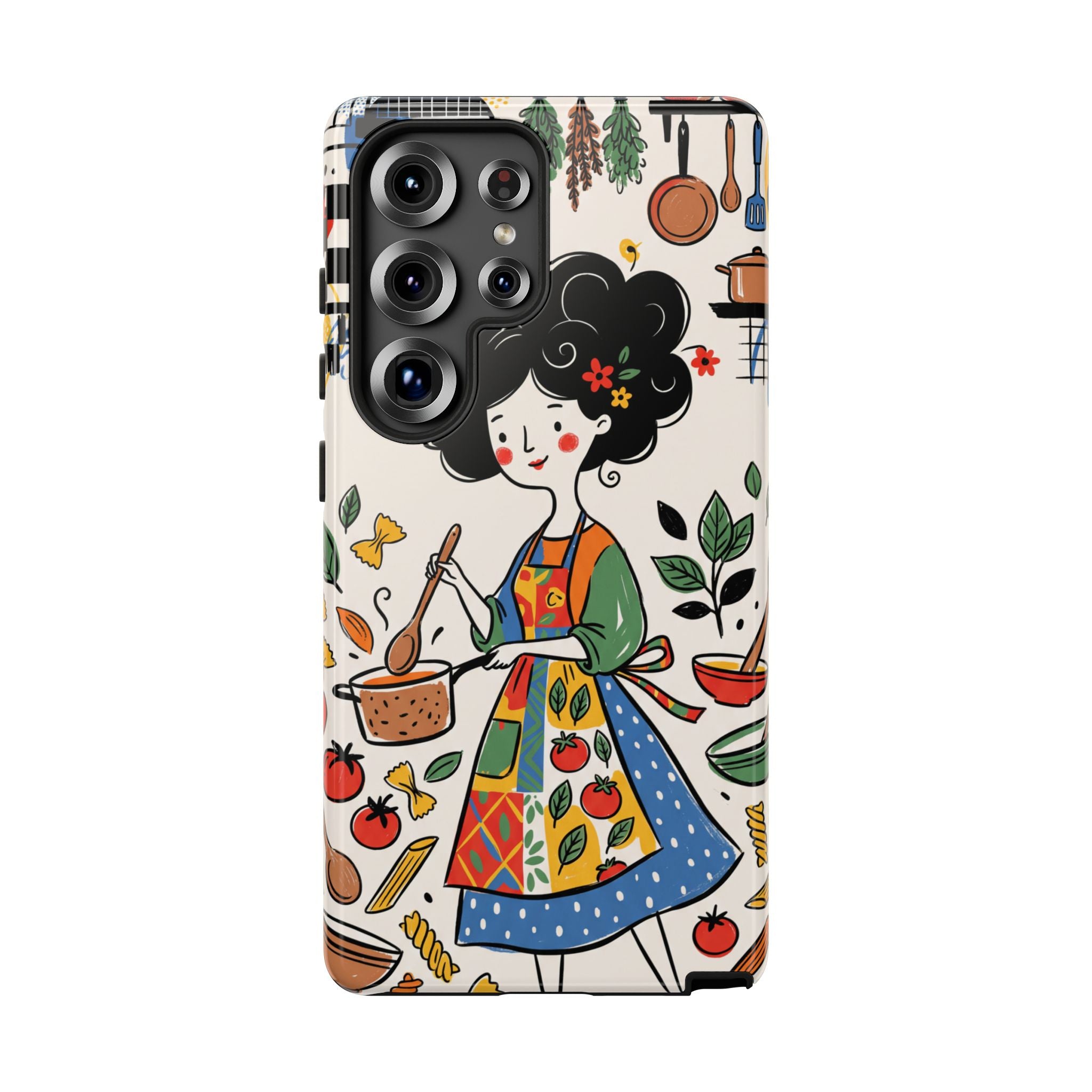 Whimsical Chef Kitchen Illustration Samsung Galaxy Phone Case