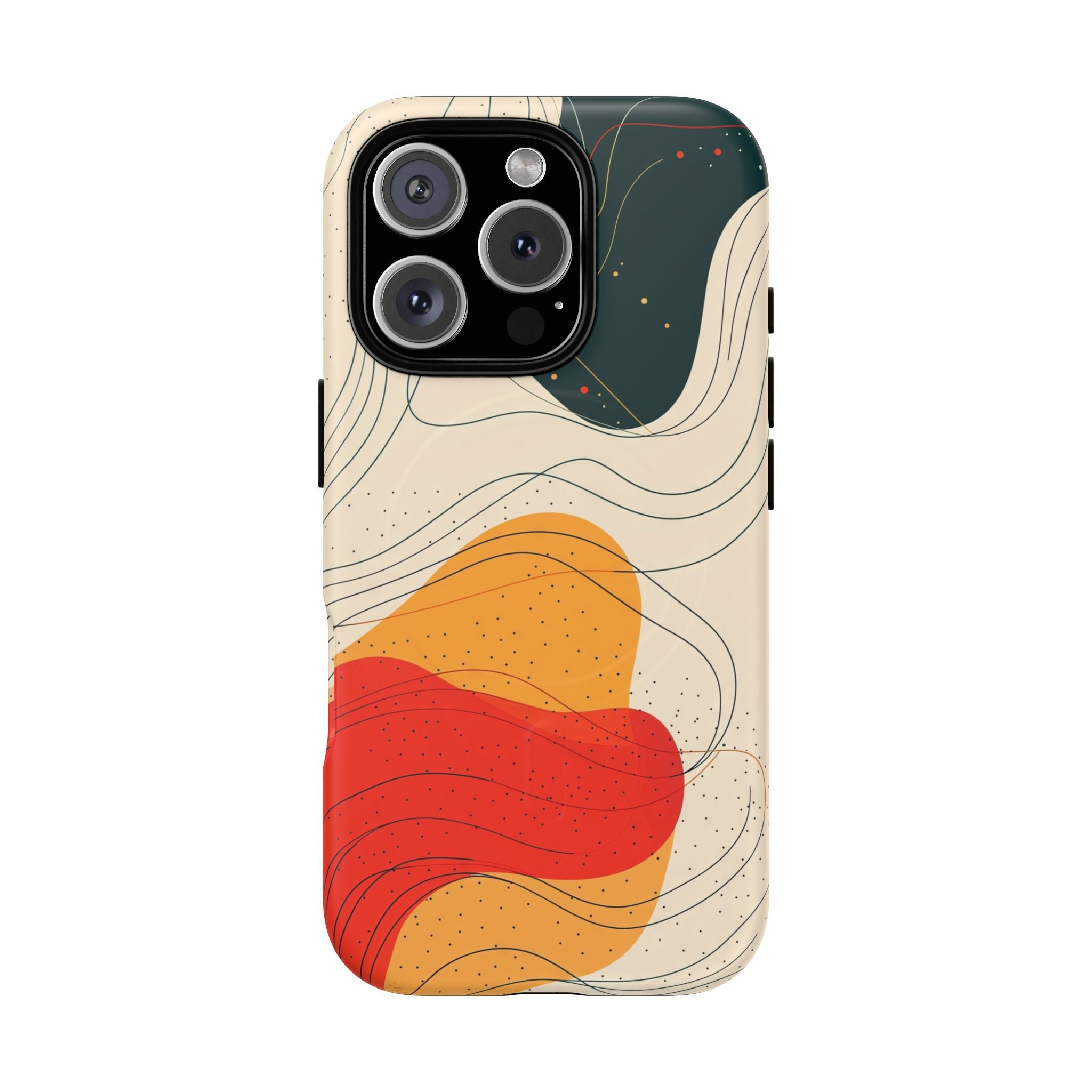Abstract Retro Waves MagSafe iPhone Case | Colourful Modern Art