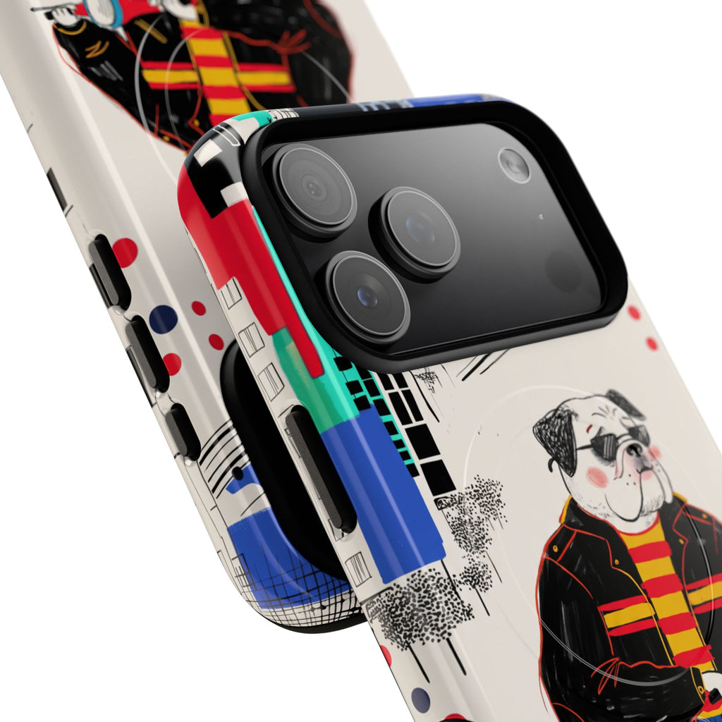 Bulldog Vespa MagSafe iPhone Case | Retro Scooter Dog Protective Cover