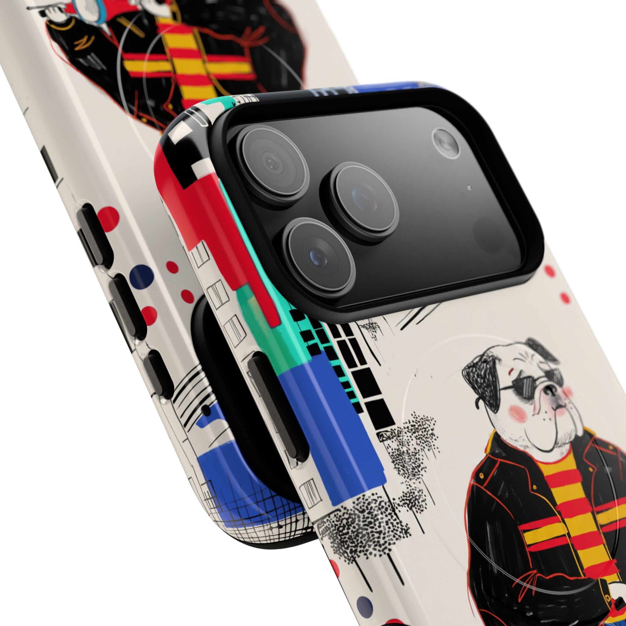 Bulldog Vespa MagSafe iPhone Case | Retro Scooter Dog Protective Cover