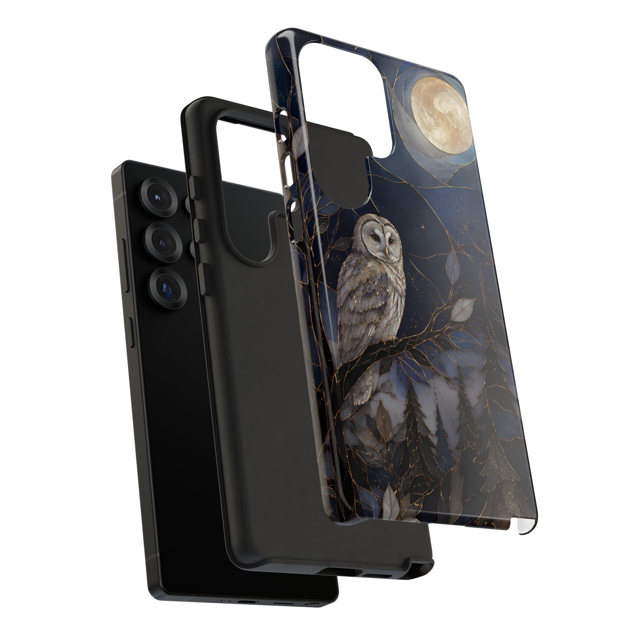 Owl Moon Samsung Galaxy Phone Case | Woodland Forest Night Art
