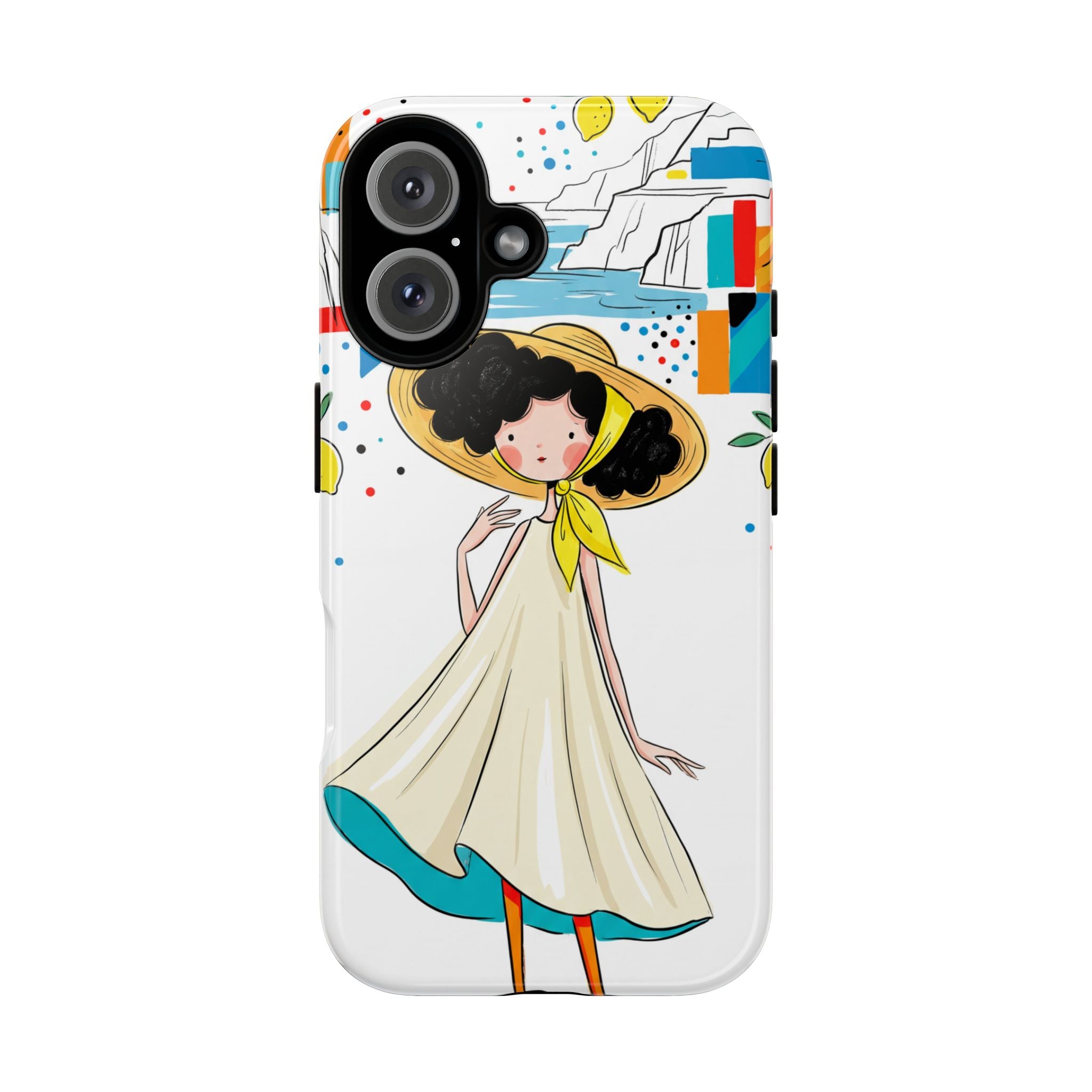 Cute Summer Girl iPhone Case | Whimsical Coastal Illustration Protective Case