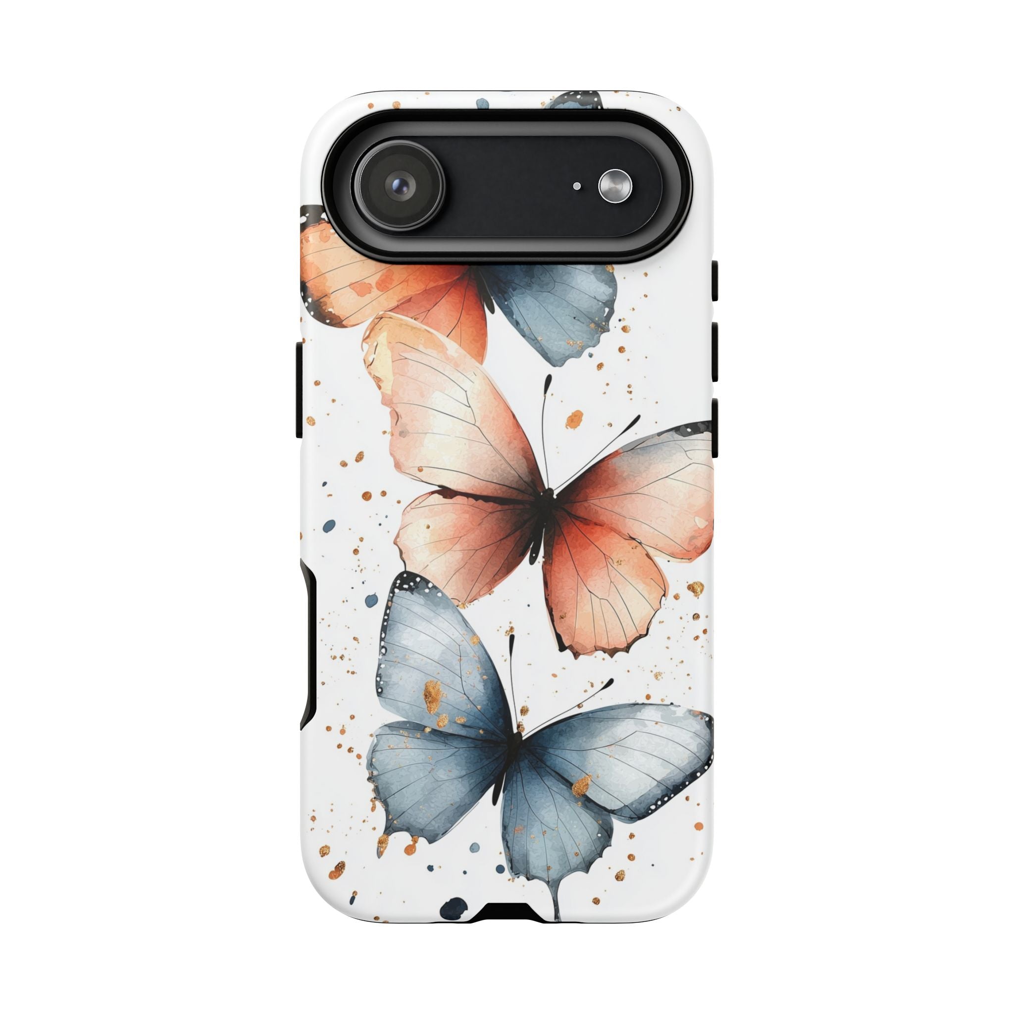 Watercolour Blue & Peach Butterfly Tough iPhone Case