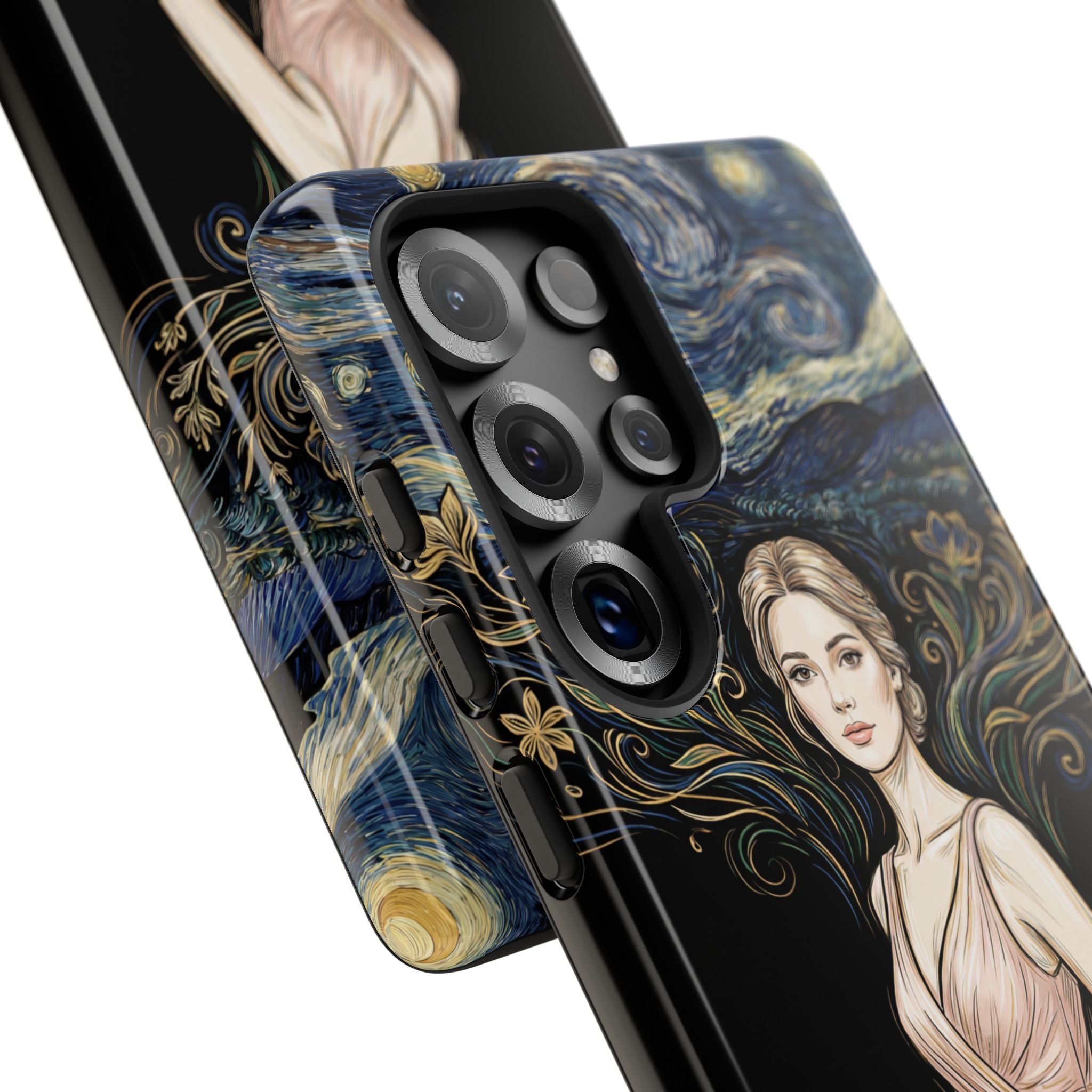 Art Nouveau Starry Night Samsung Galaxy Phone Case | Elegant Woman Illustration Tough Case