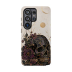 Gothic Skull Samsung Galaxy Phone Case | Dark Floral Rose Art Cover