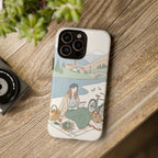 Scenic Picnic iPhone Case | Vintage Bicycle & Mountain Illustration
