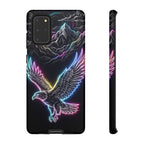 Neon Eagle Samsung Galaxy Phone Case with Mountain Design