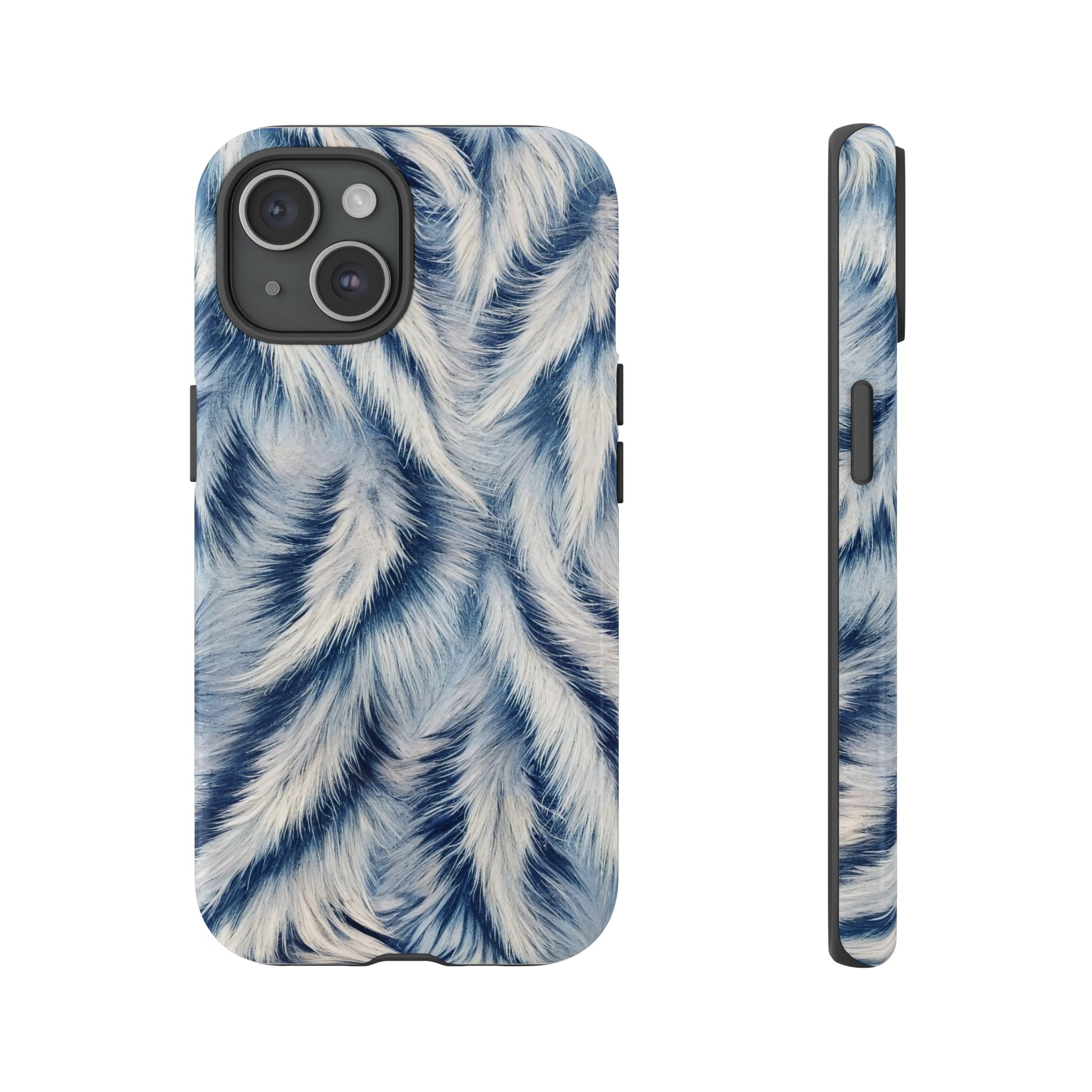 Blue Faux Fur Texture Protective Tough iPhone Case