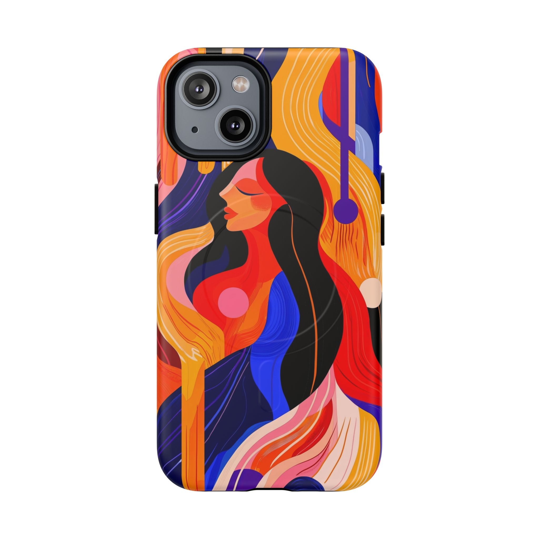 Abstract Colourful Woman MagSafe iPhone Tough Case | Vibrant Artistic