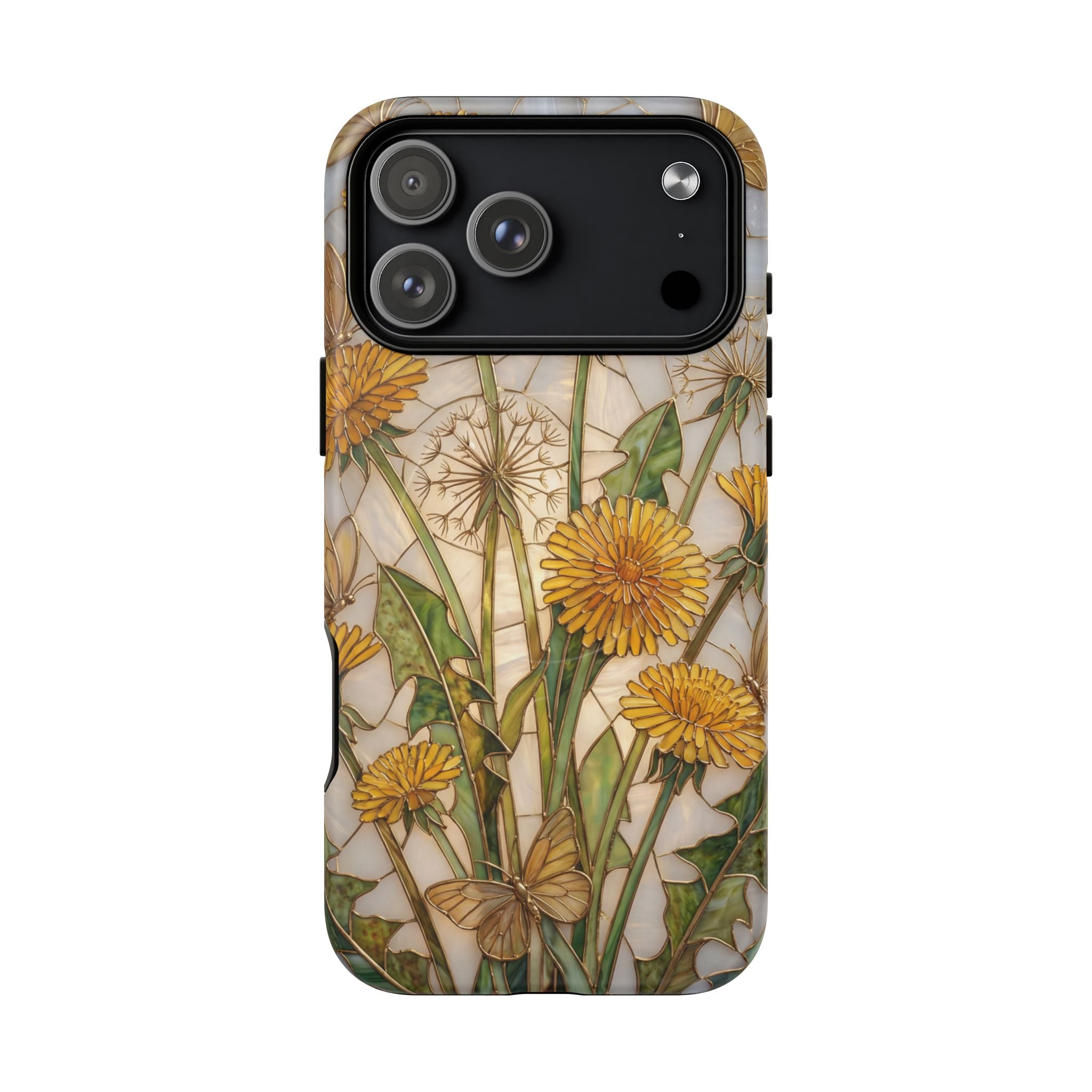 Dandelion Garden Tough MagSafe Phone Case — Floral Yellow Butterflies