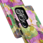Custodia Protettiva Resistente per Telefono Samsung Galaxy con Acquerello Floreale | Cover Protettiva Giardino di Loto Rosa
