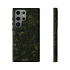 Dark Botanical Tough Samsung Galaxy Phone Case | Moody Forest Owl Cover