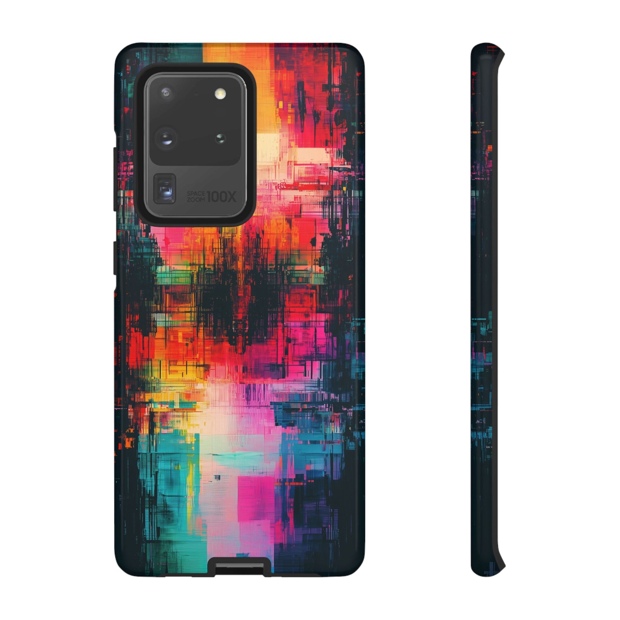 Abstract Neon Glitch Art Tough Samsung Galaxy Case
