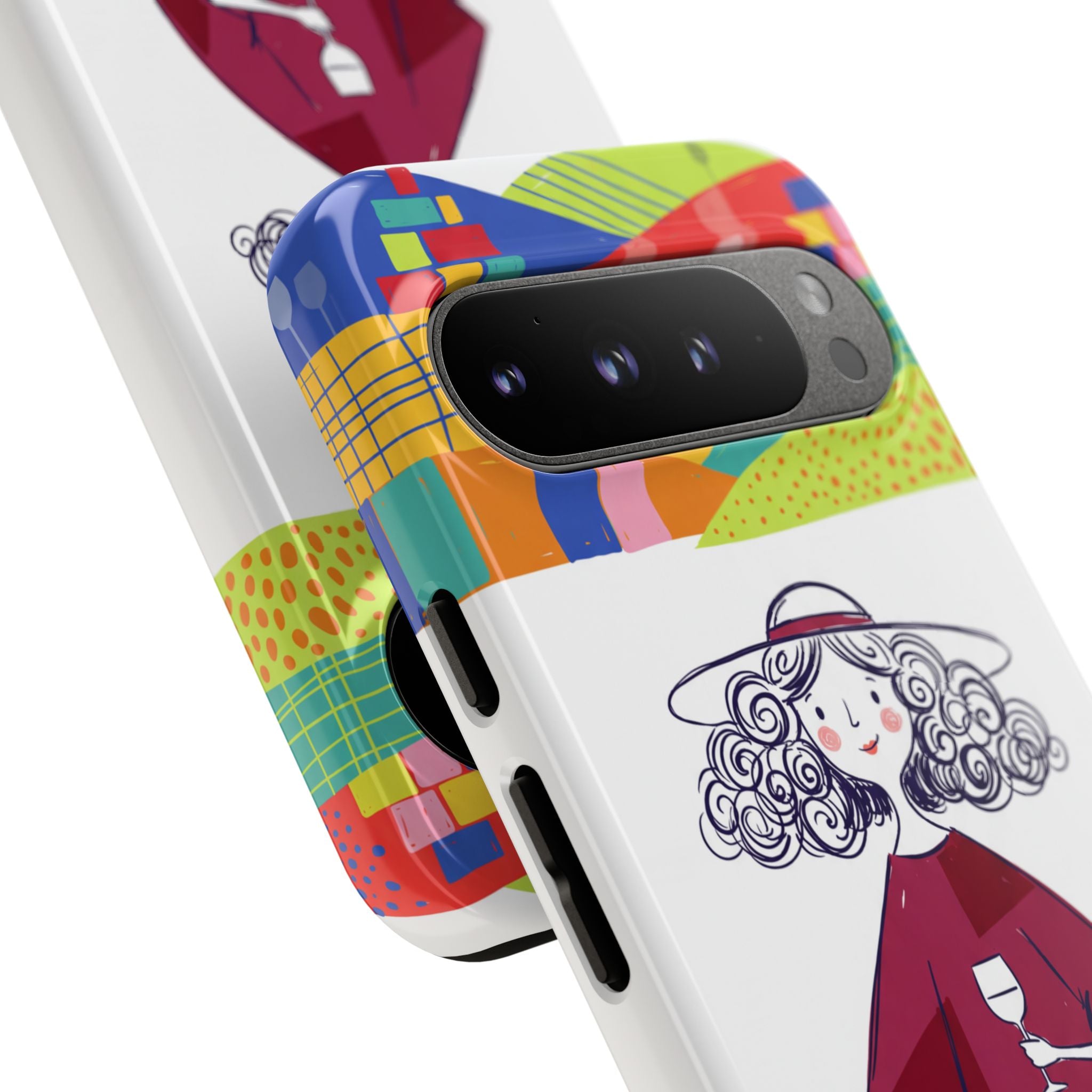 Colourful Artistic Wine Lady Google Pixel Phone Case