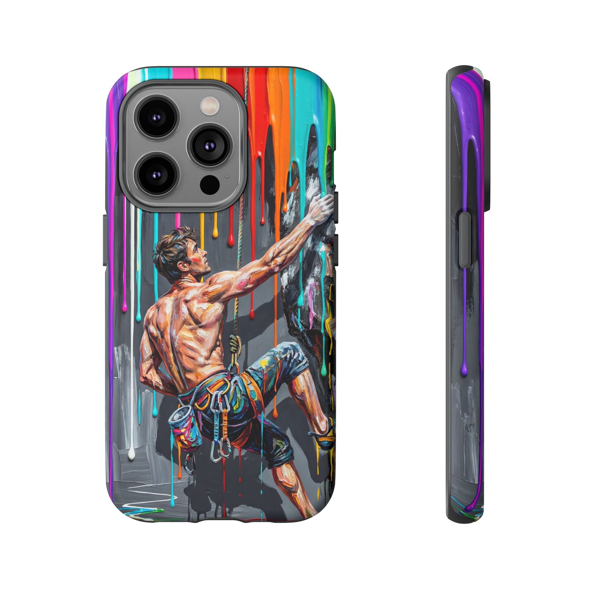 Colourful Rock Climber Art Protective iPhone Case