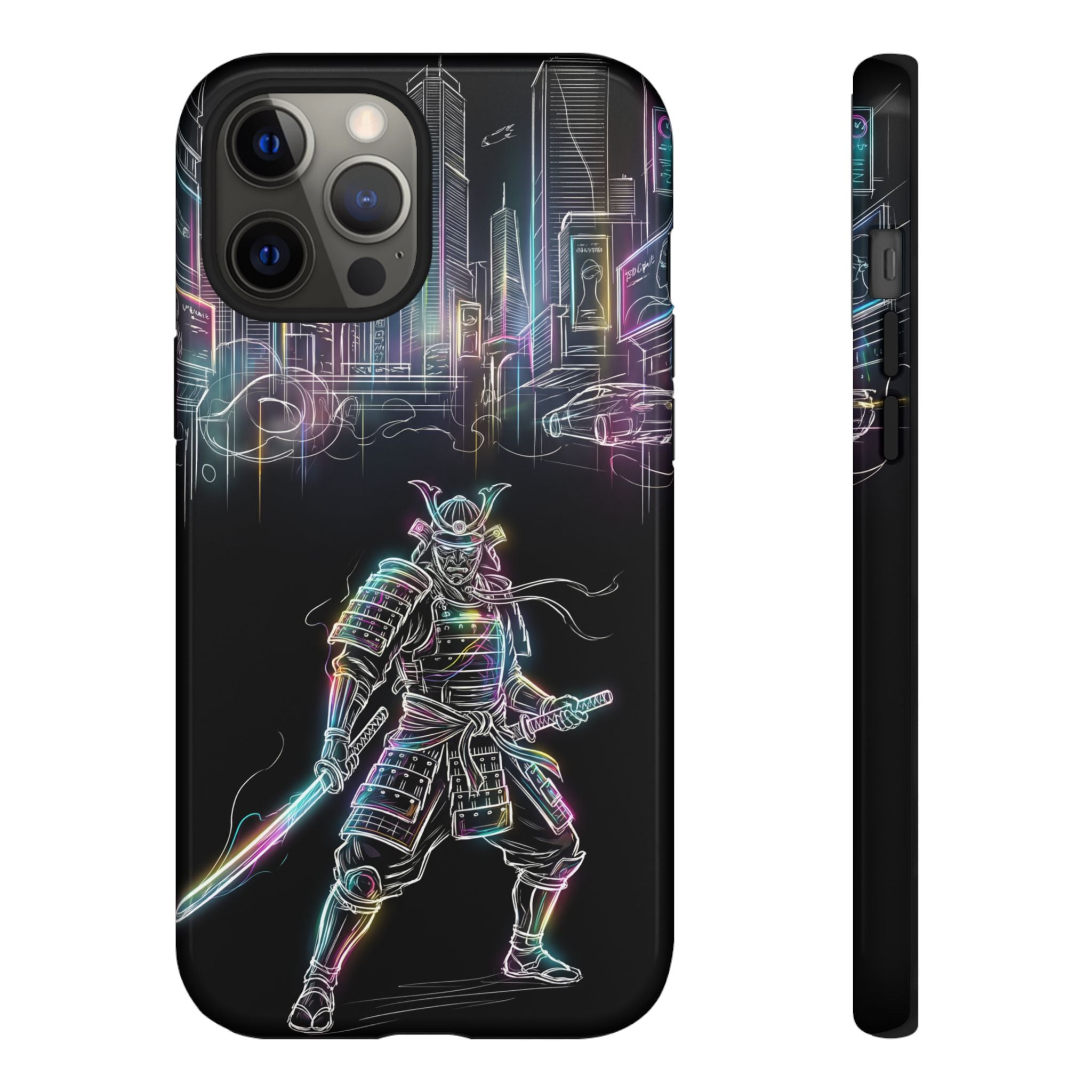 Neon Samurai iPhone Case | Cyberpunk City Armor