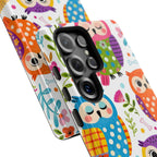 Simpatica Cover Protettiva Búho Colorato per Samsung Galaxy | Cover Rigida con Fantasia di Búho Carino