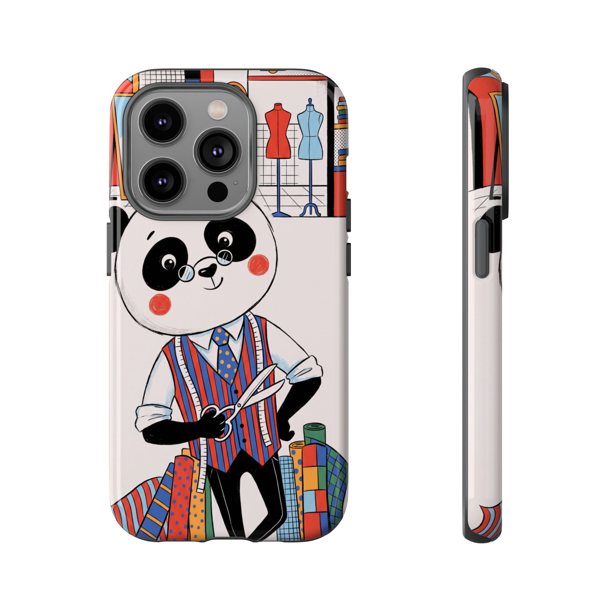 Panda Tailor iPhone Case | Cute Seamstress Cartoon
