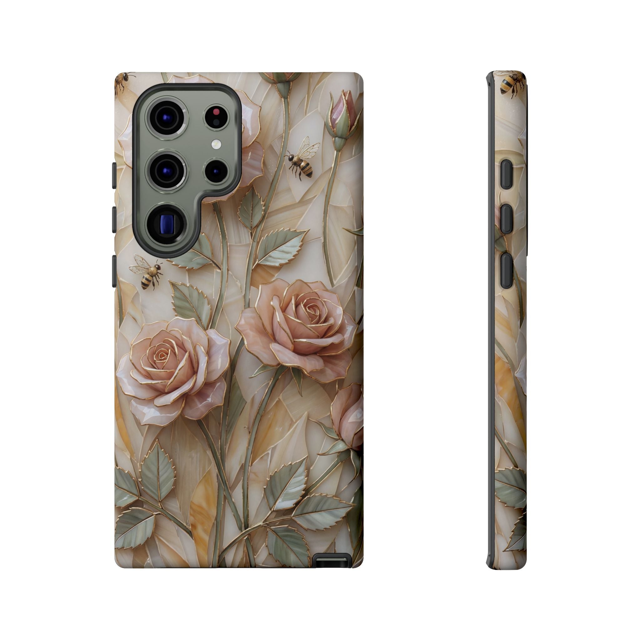 Vintage Blush Rose Floral Tough Samsung Galaxy Protective Cover