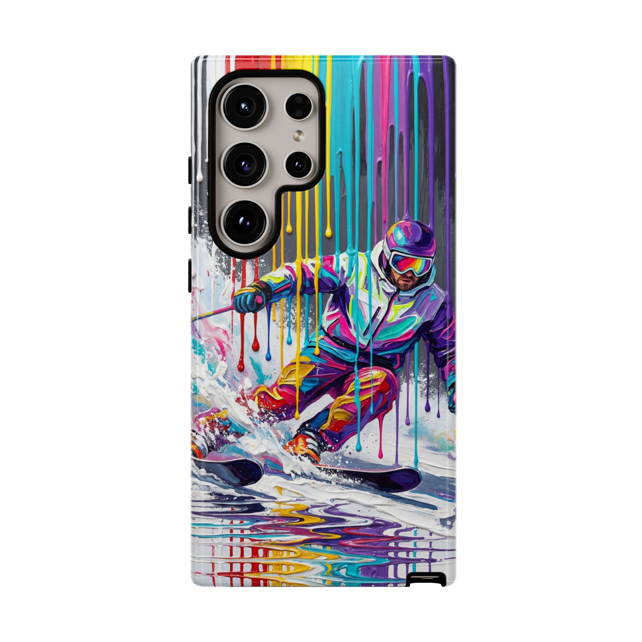 Colourful Skiing Drip Art Tough Samsung Galaxy Phone Case