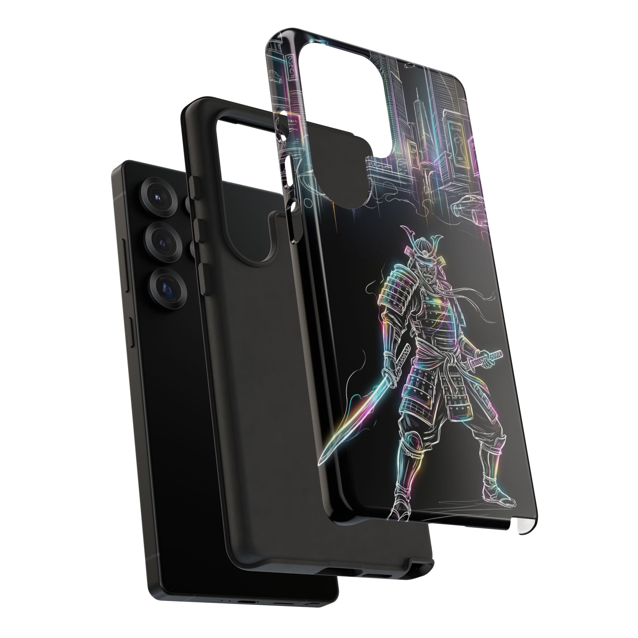 Neon Samurai Samsung Galaxy Phone Case | Cyberpunk City Armor