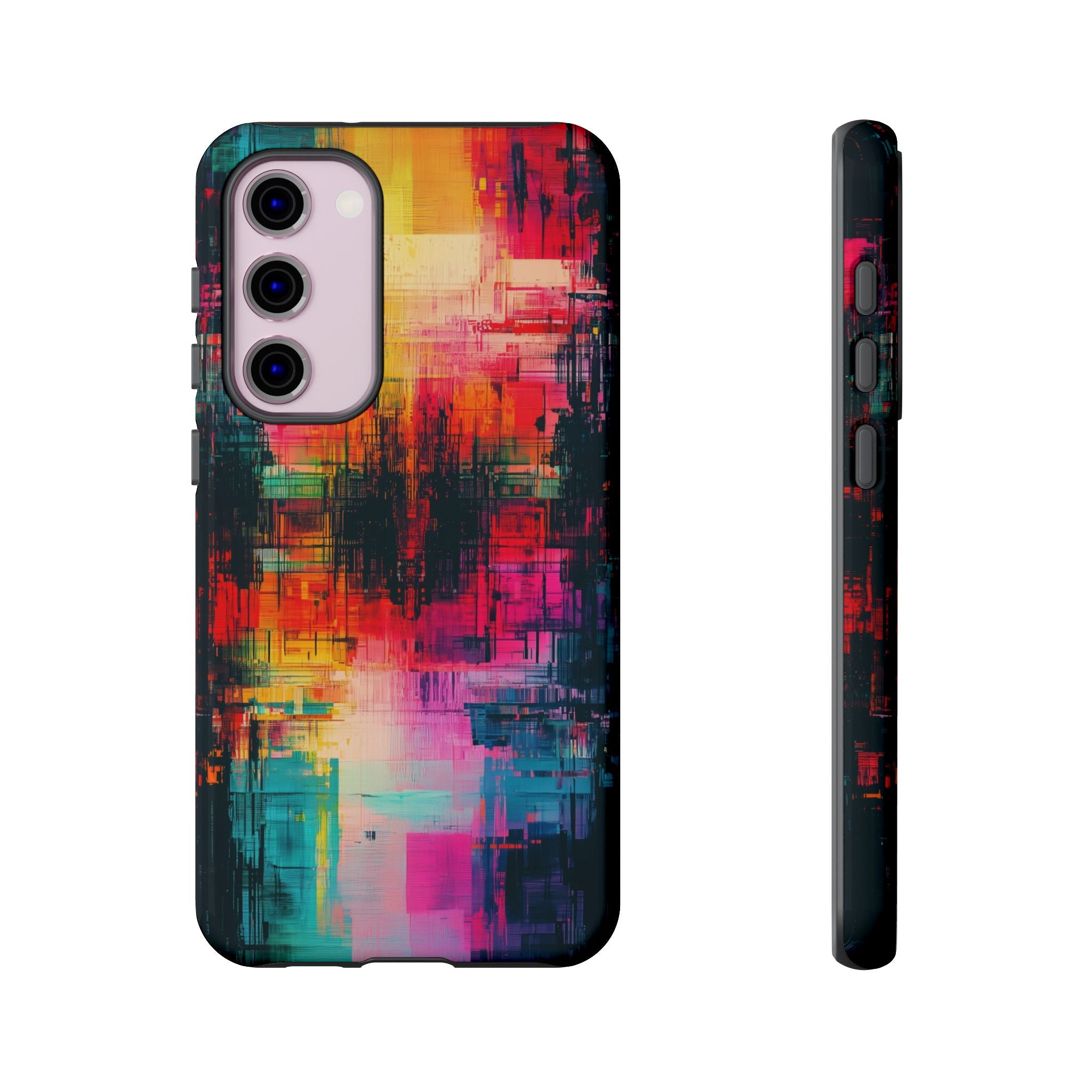 Abstract Neon Glitch Art Tough Samsung Galaxy Case
