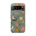 Cute Cat Google Pixel Phone Case | Whimsical Cat Pattern Cover