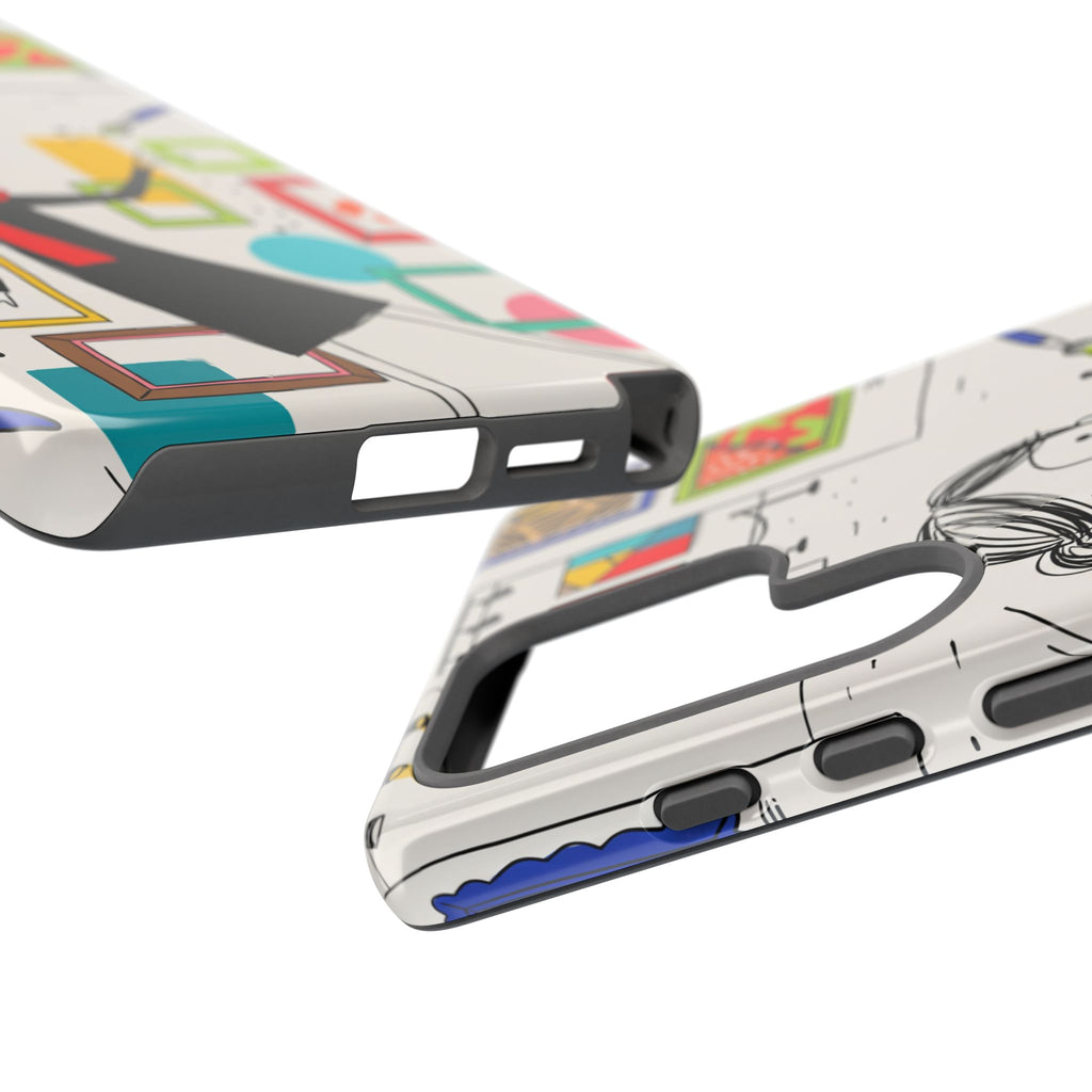 Custodia per telefono Samsung Galaxy con illustrazione Galleria d'arte | Donna carina con design di cornici