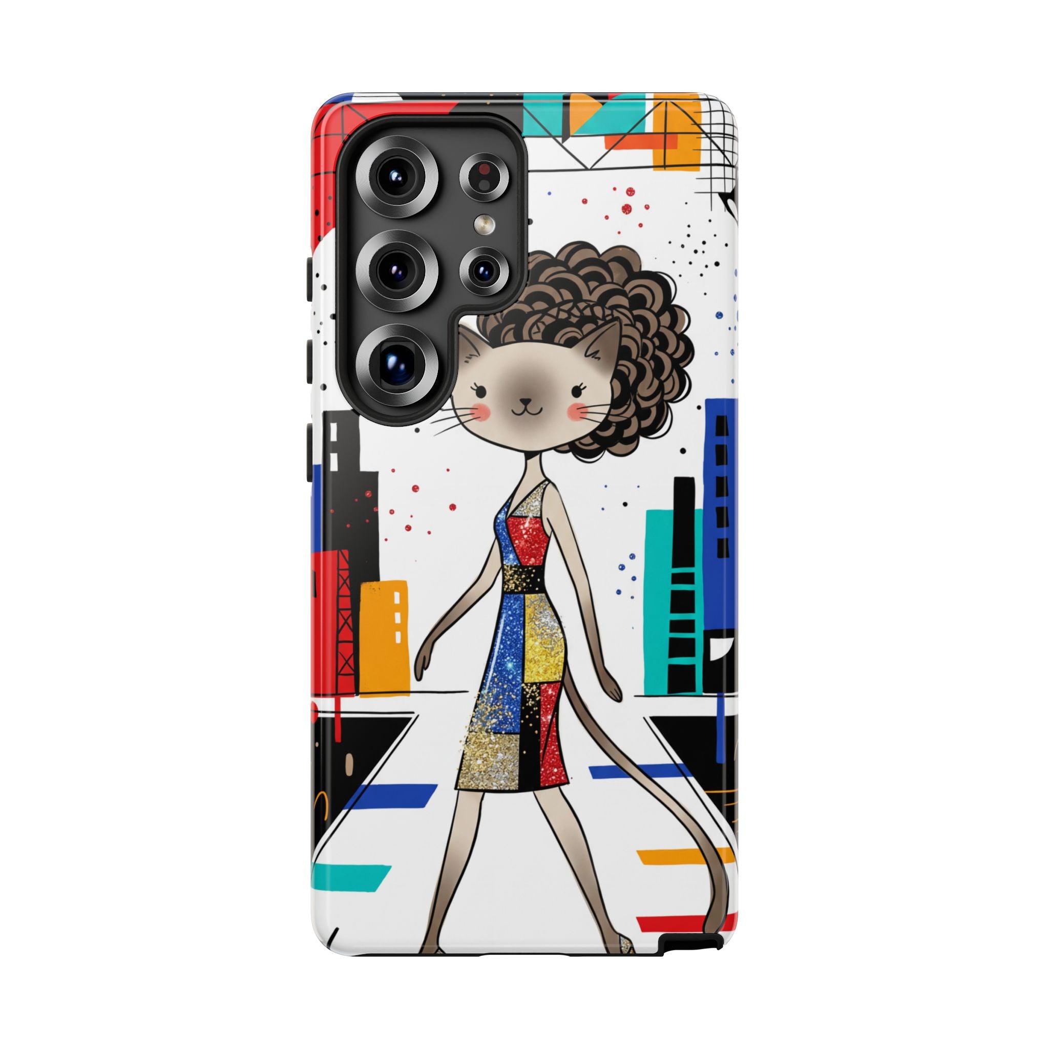 Catwalk City Samsung Galaxy Phone Case | Cute Fashion Cat