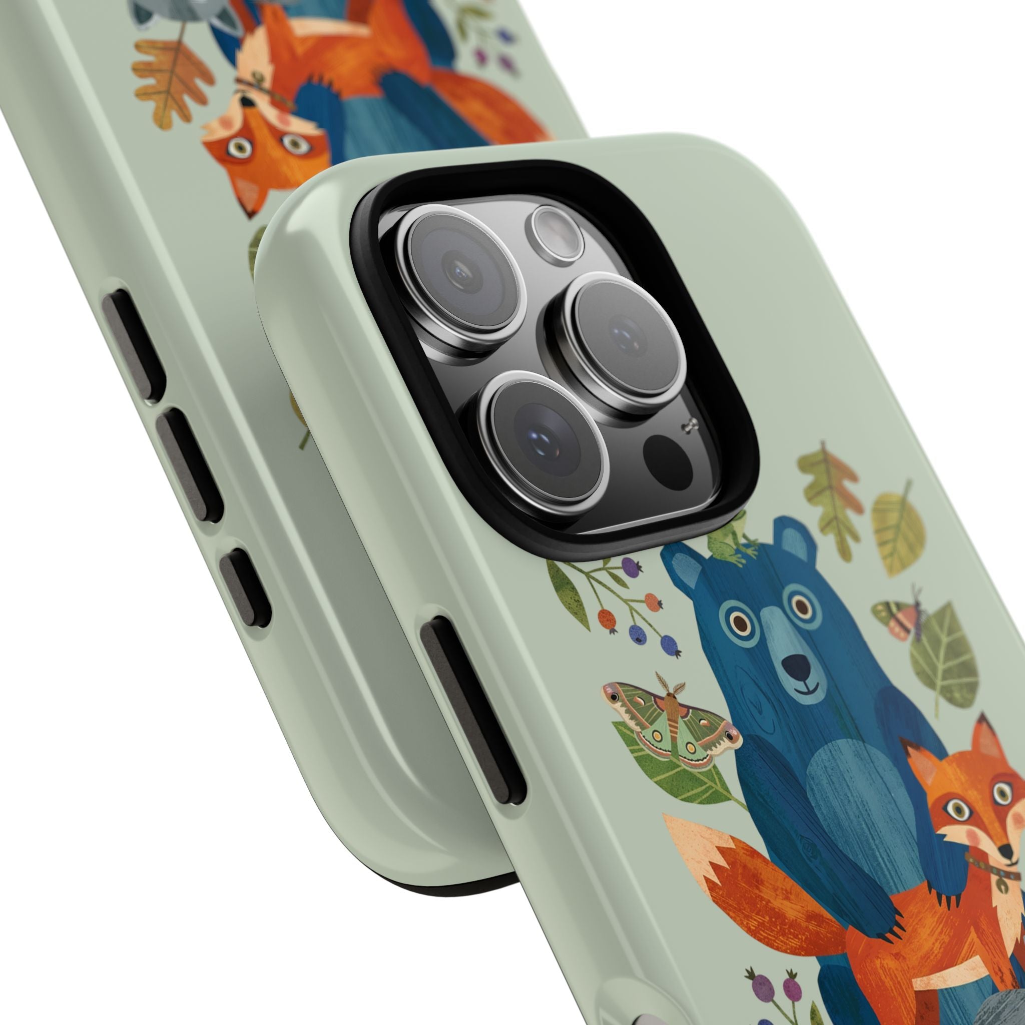 Woodland Stack iPhone Case | Cute Bear, Fox & Owl Protective Cover