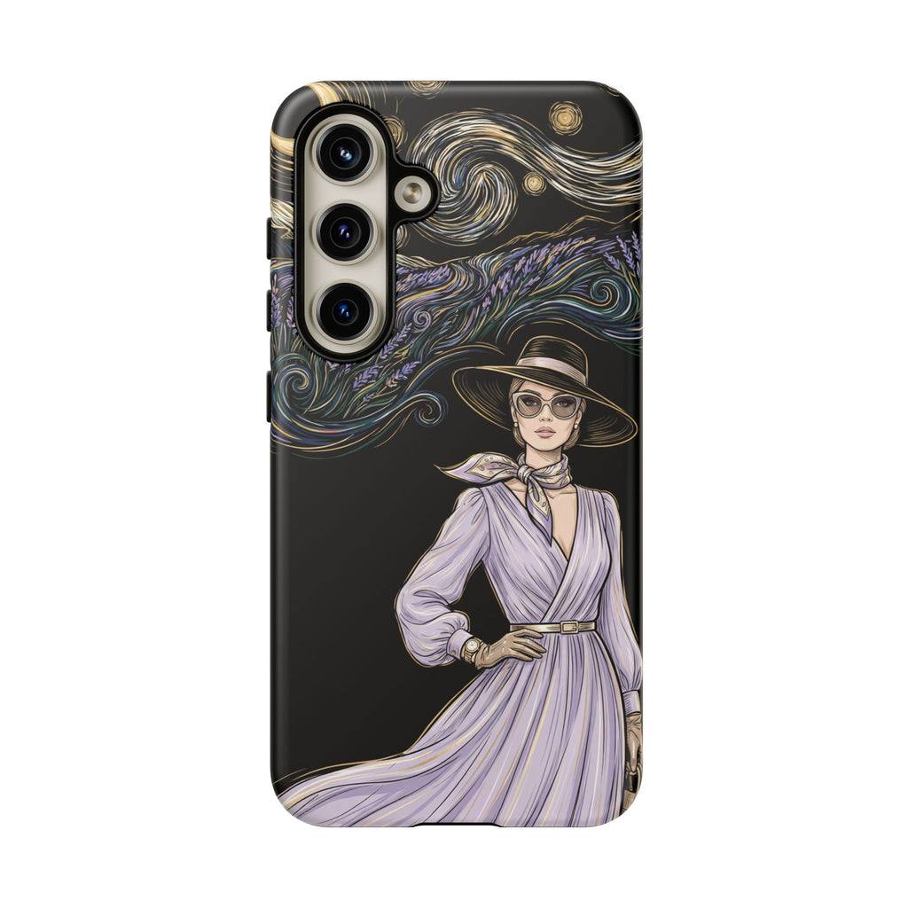 Starry Night Lavender Woman Samsung Galaxy Phone Case | Artistic Protective Tough Case