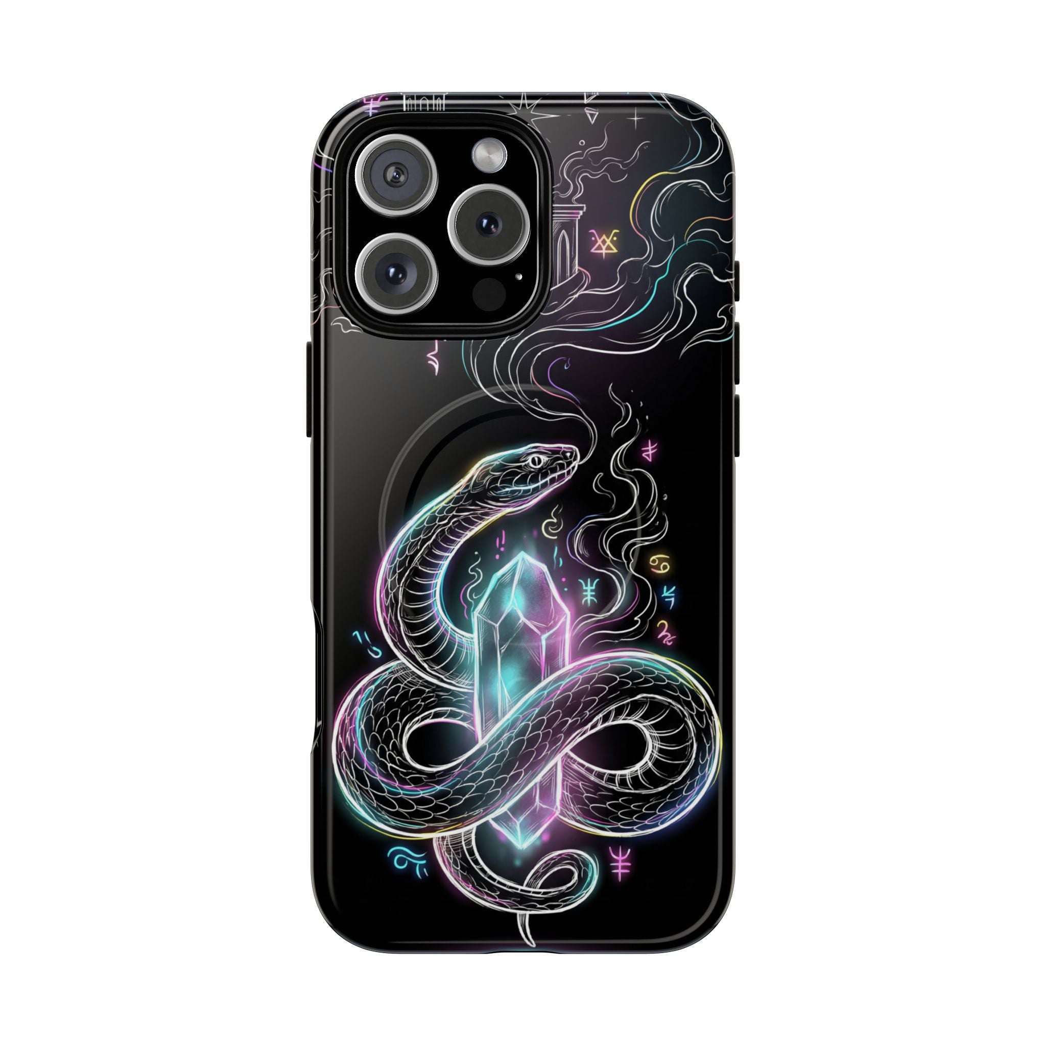 Neon Occult Mystic Snake Crystal MagSafe iPhone Case