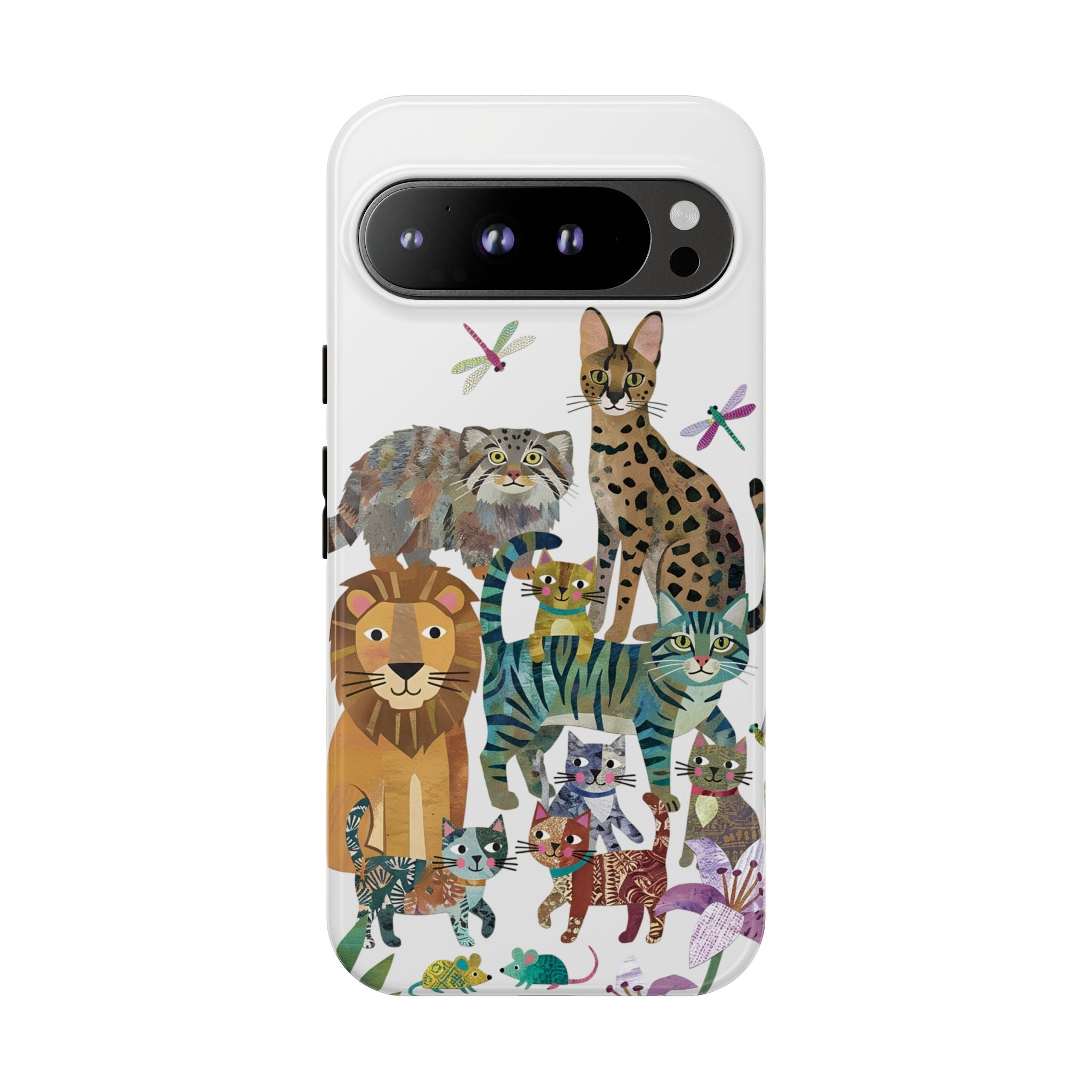 Cute Jungle Cats Google Pixel Phone Case | Colorful Animal Safari Protective Case
