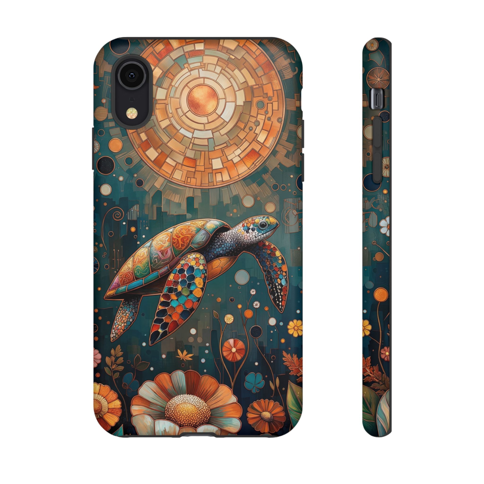 Sea Turtle Mosaic iPhone Case | Artistic Ocean Nature Protective Cover