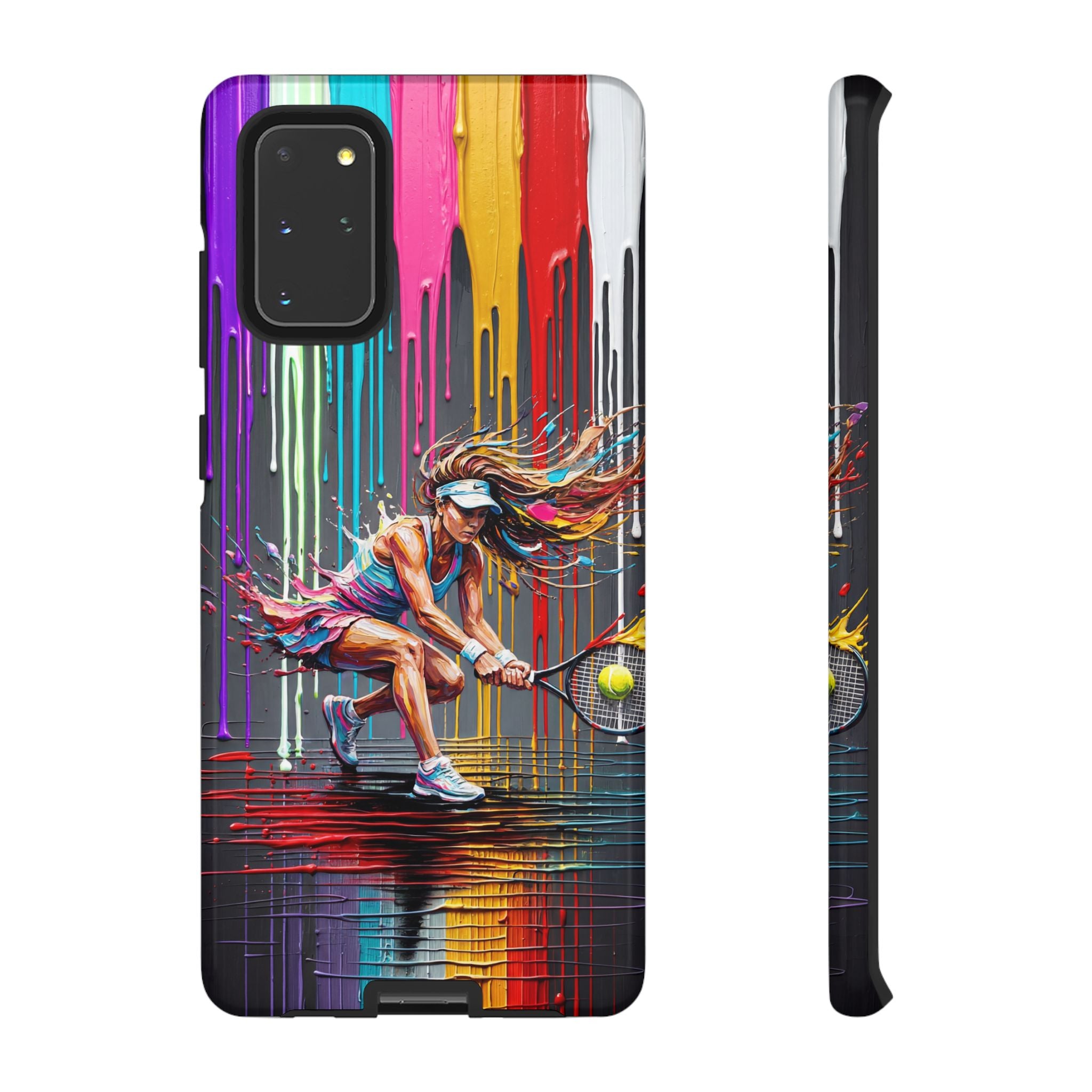 Colour Splash Tennis Samsung Galaxy Phone Case | Vibrant Female Player Art