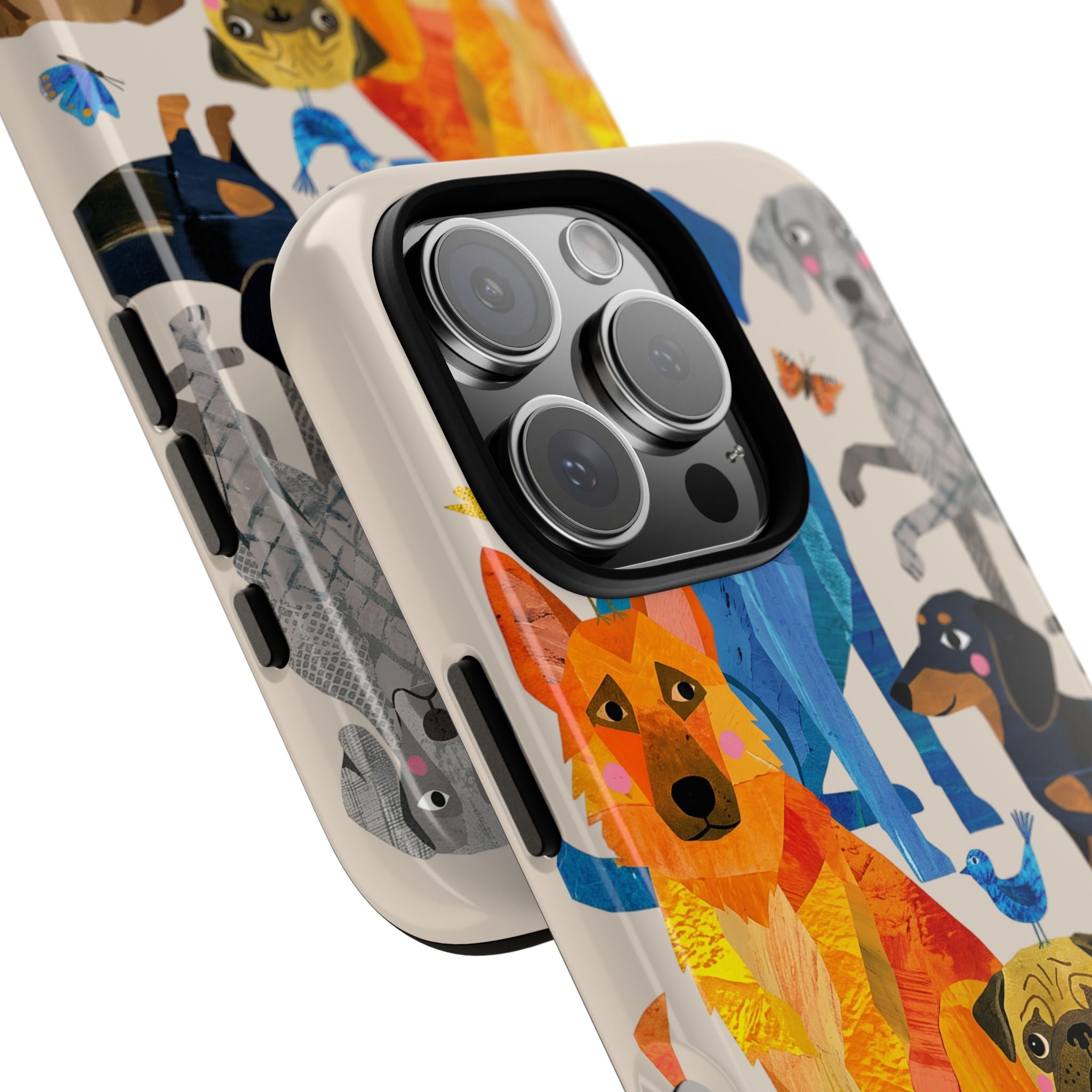 Colorful Dogs Pattern iPhone Case | Cute Watercolor Puppy Design Tough Case