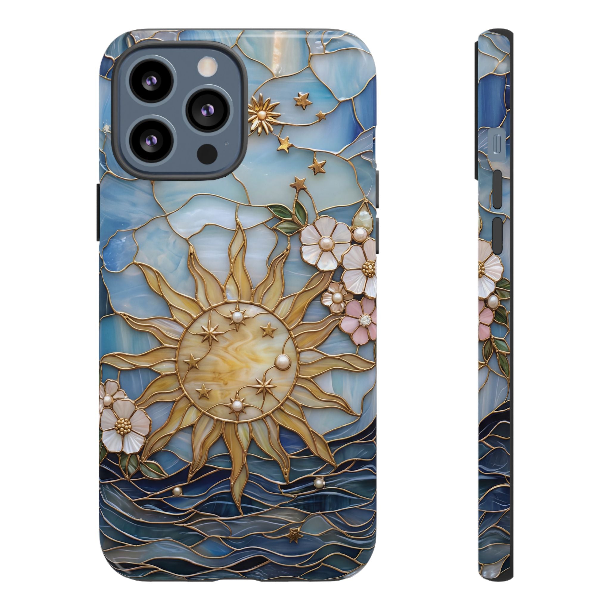 Stained Glass Floral Sun & Sea Tough iPhone Case