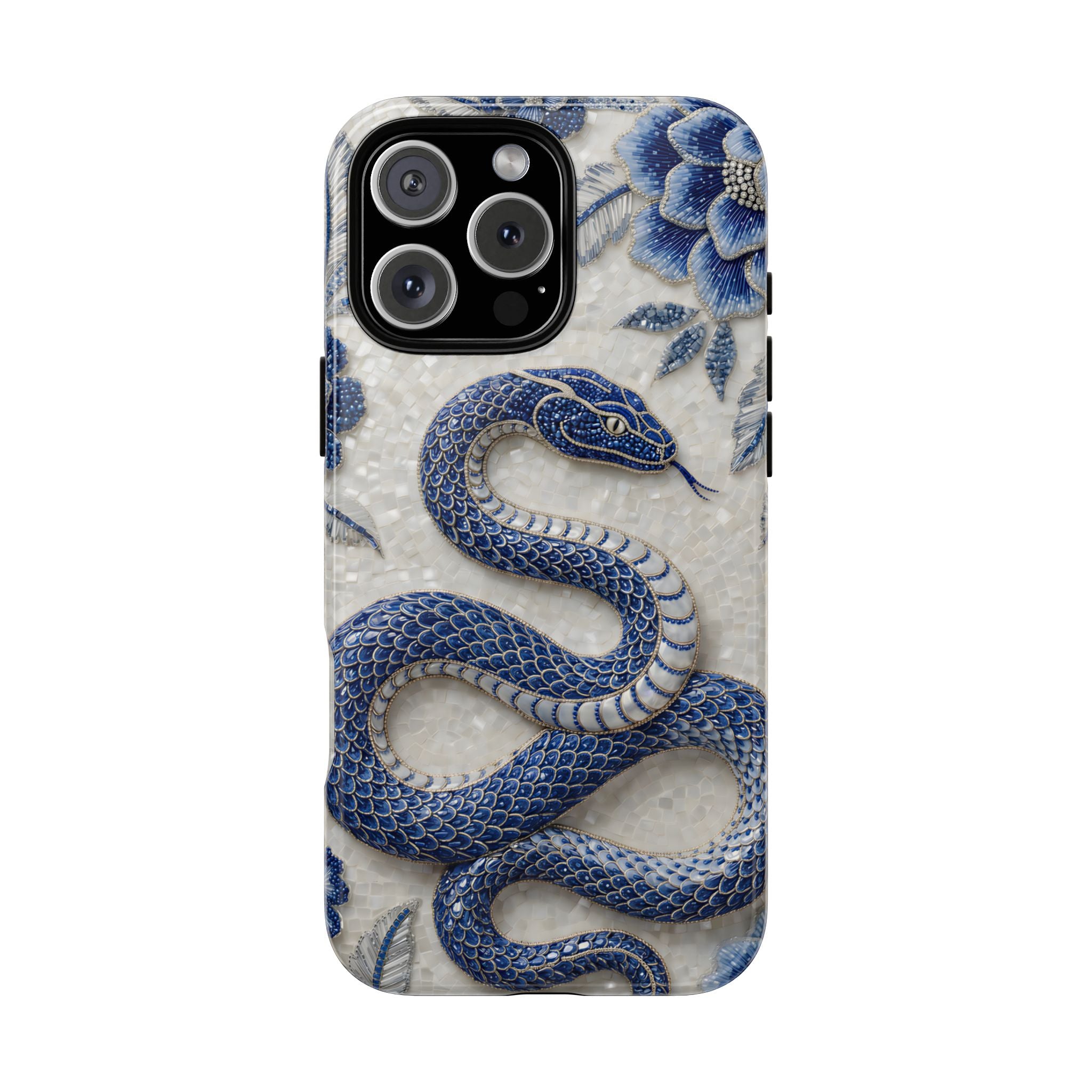Asian Zodiac Snake iPhone Case | Blue & White Porcelain Slim Shockproof Case | Year of the Snake