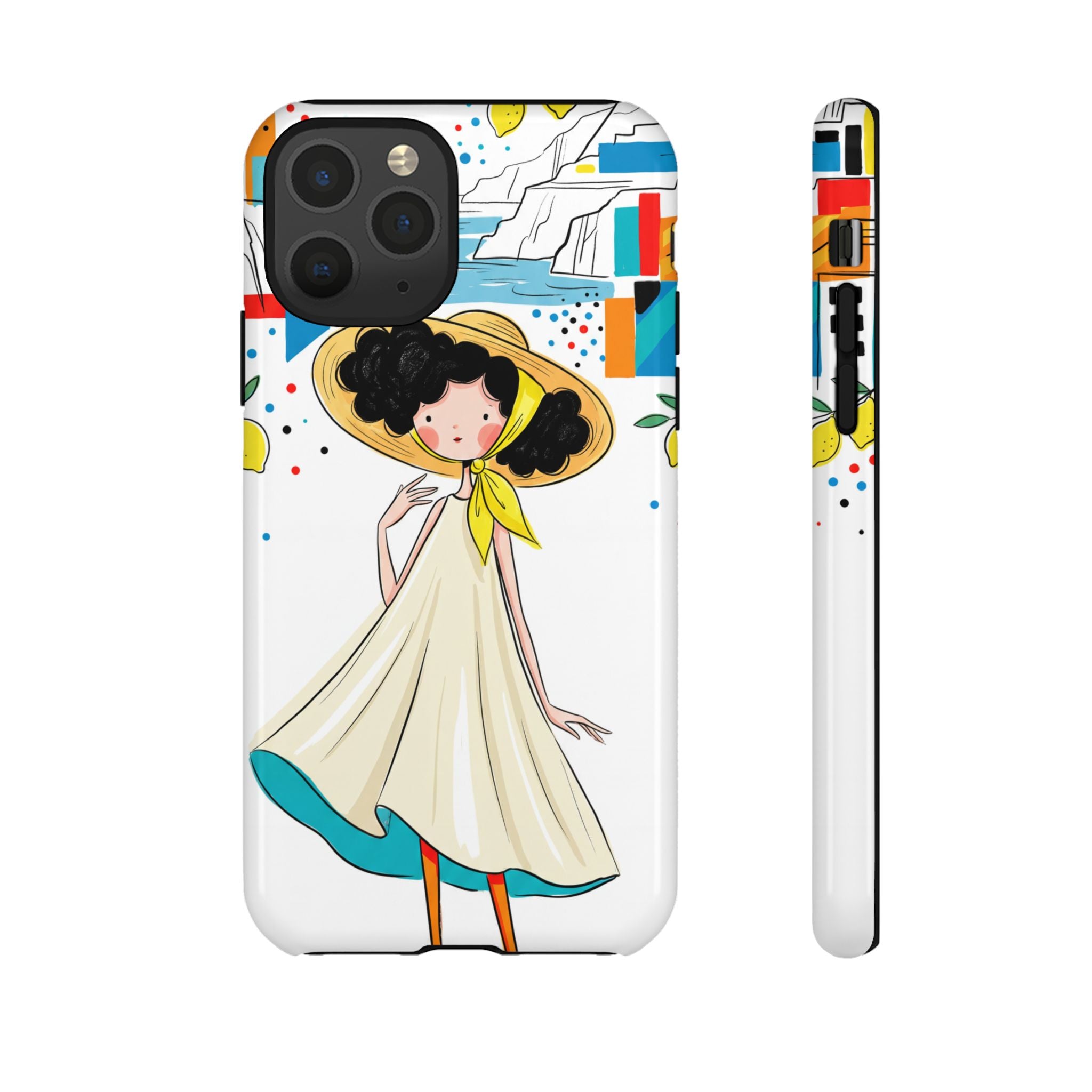 Cute Summer Girl iPhone Case | Whimsical Coastal Illustration Protective Case
