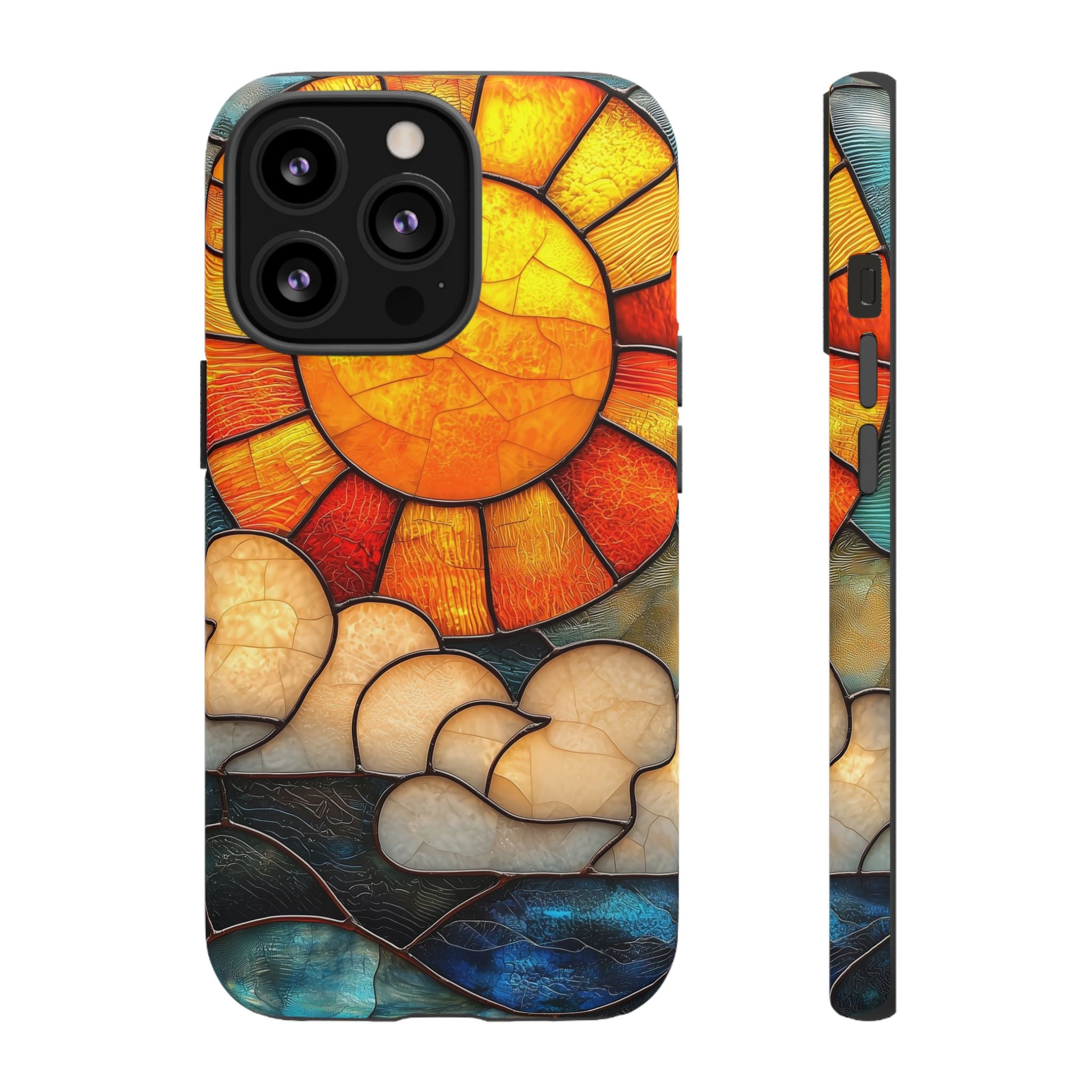 Stained Glass Sun & Clouds iPhone Case